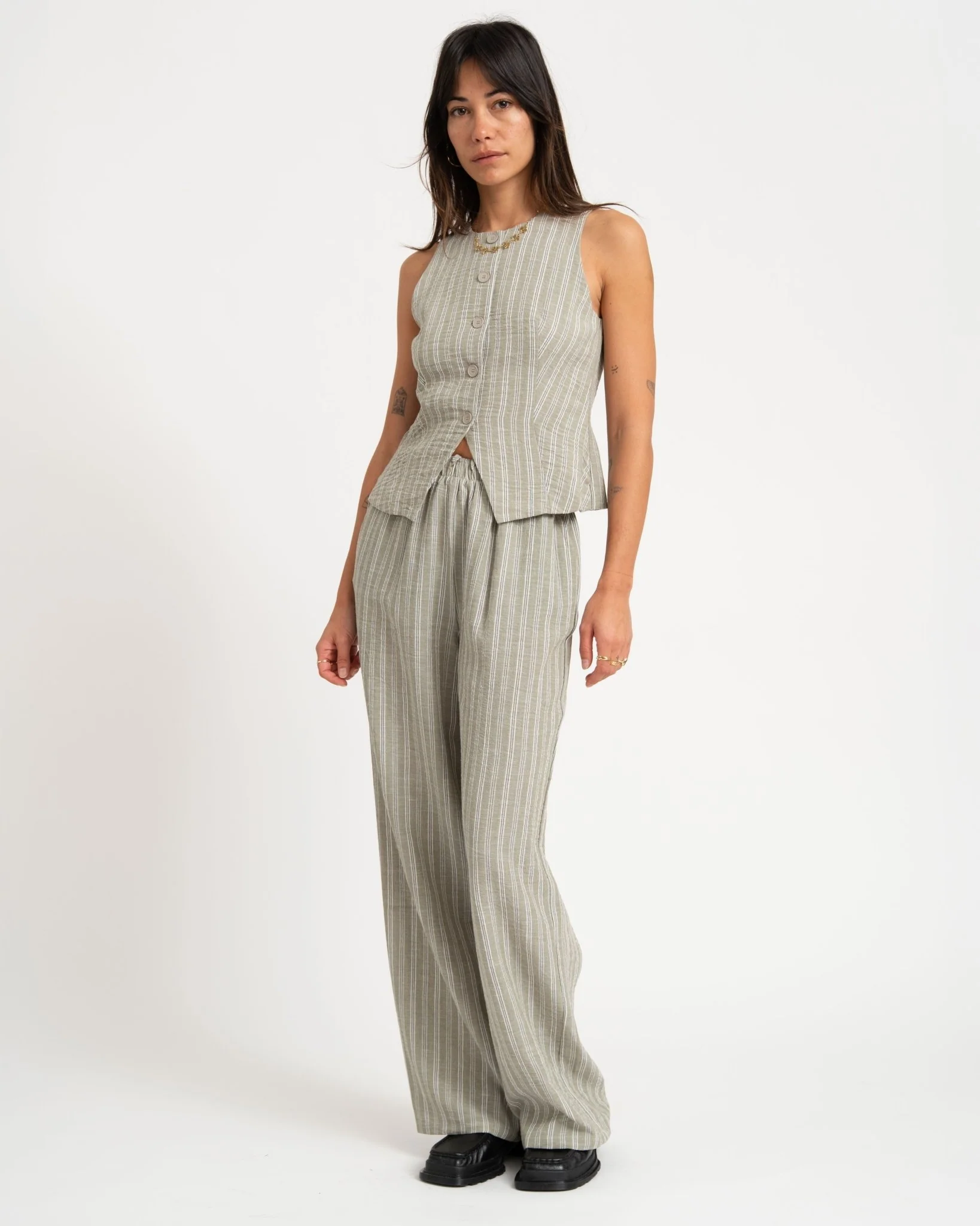 Pants Stripe Green