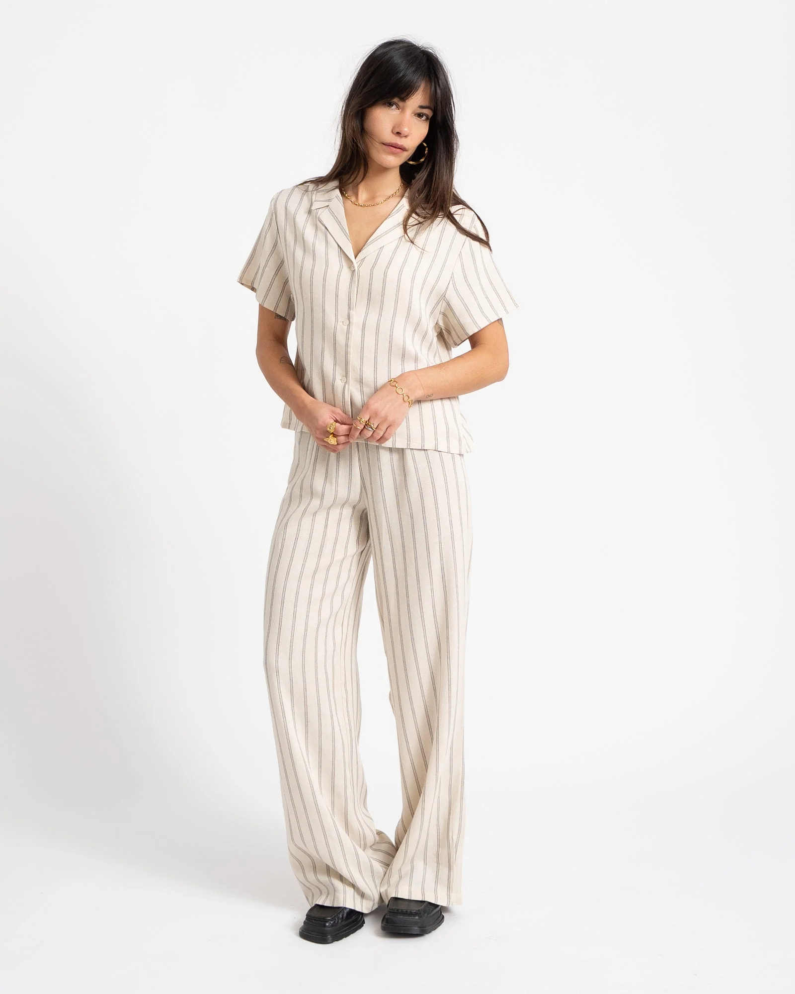 Striped Shirt Ecru - Image 2