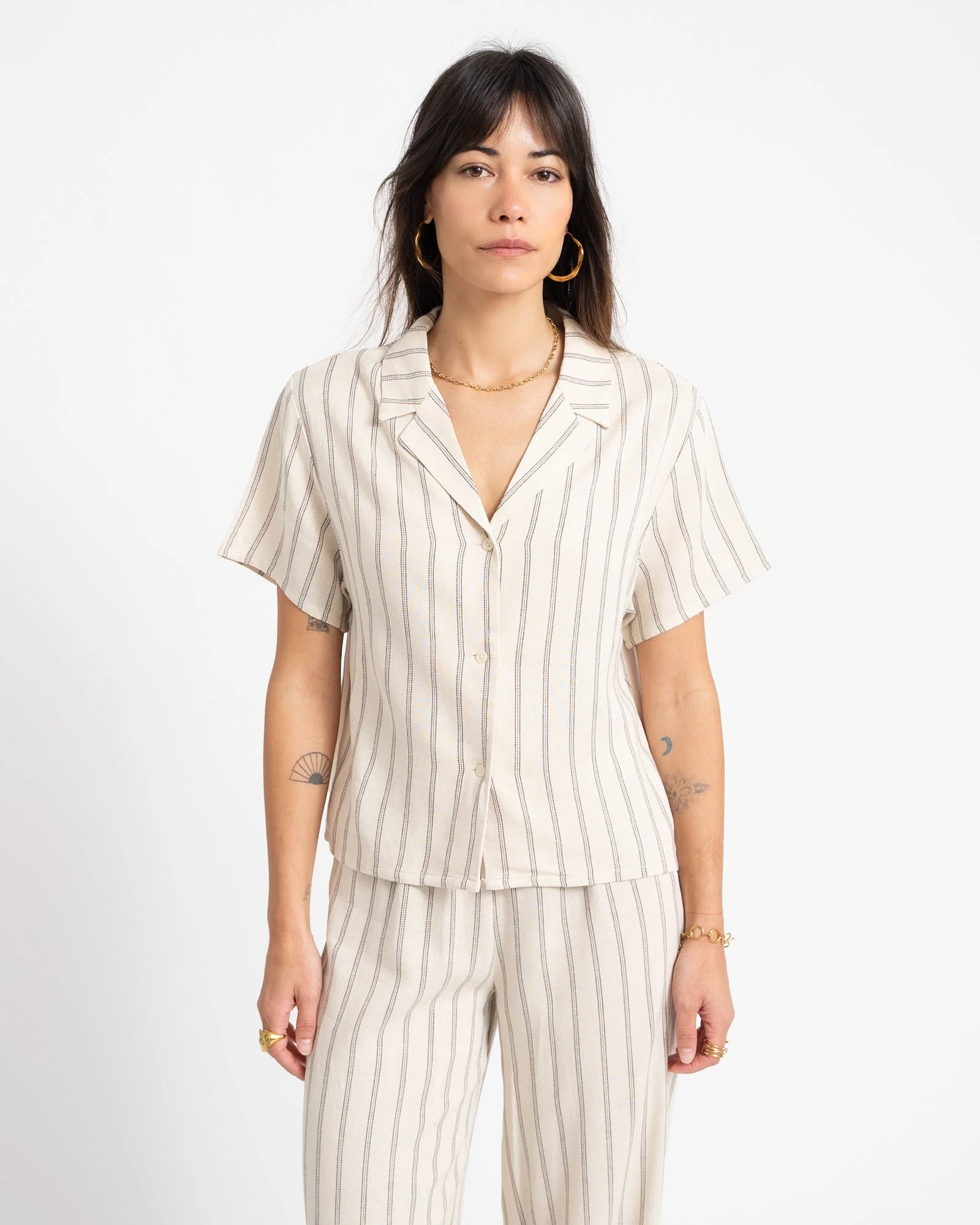 Striped Shirt Ecru - Image 3