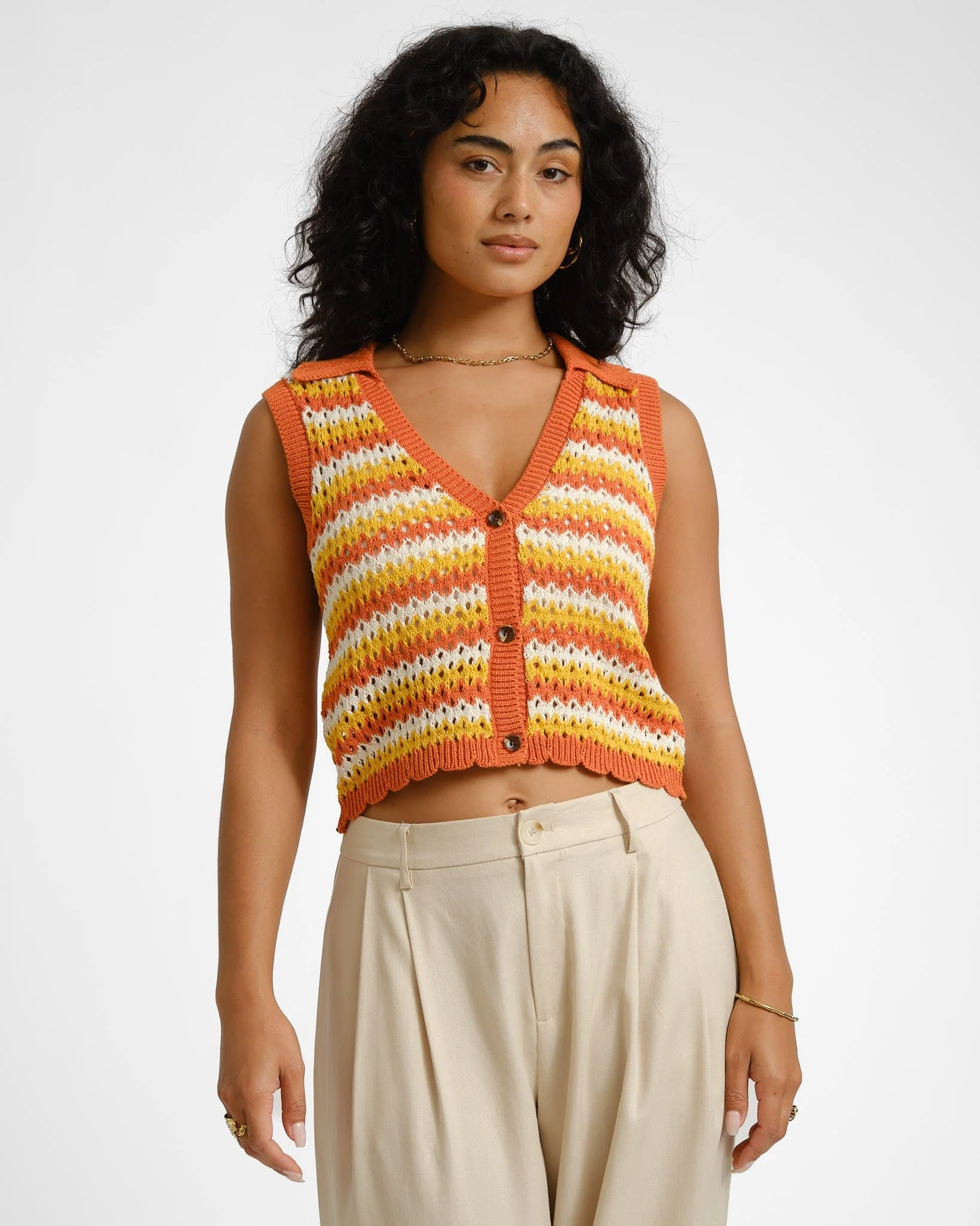 Crochet Top Orange - Image 3