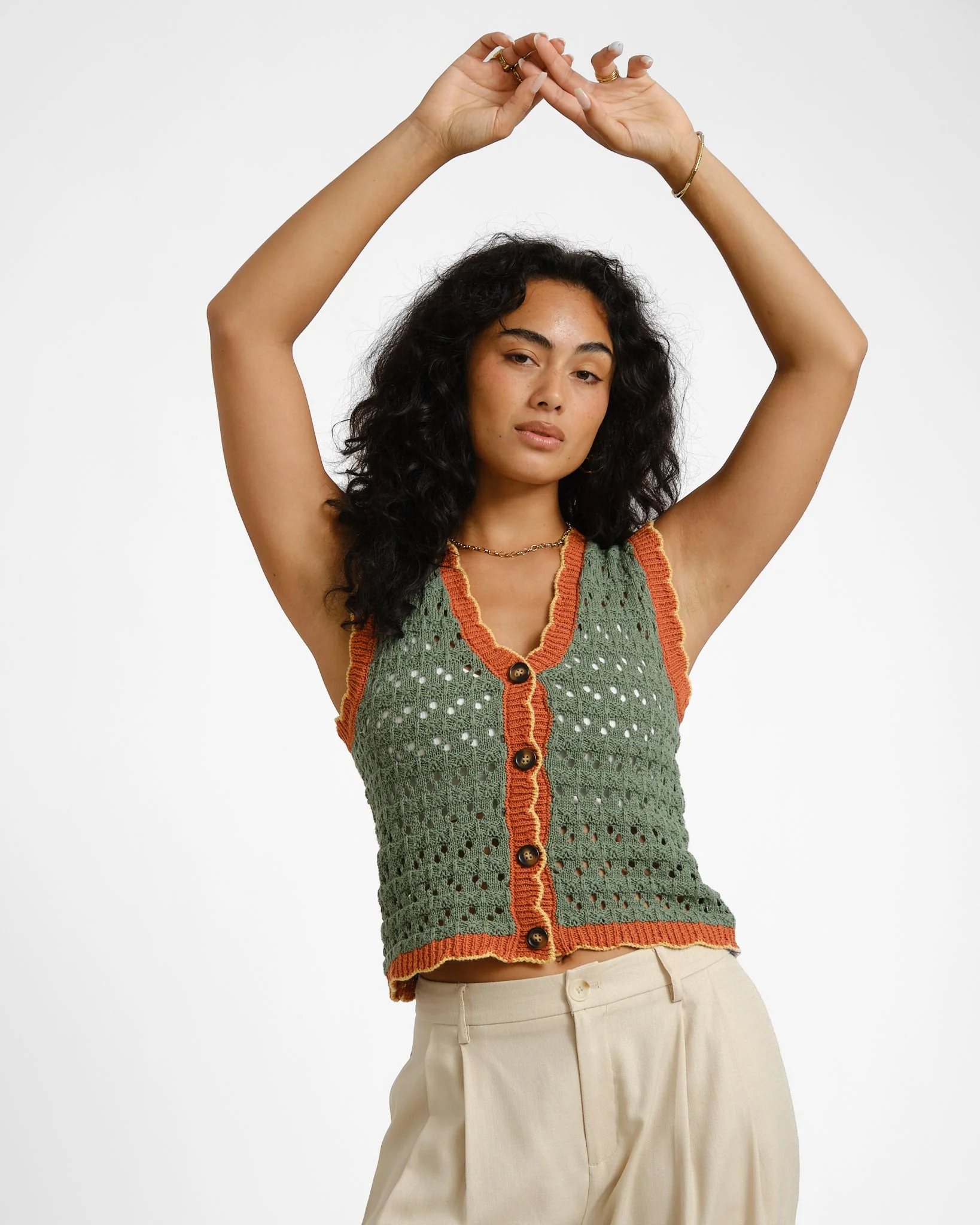 Crochet Vest Green - Image 2