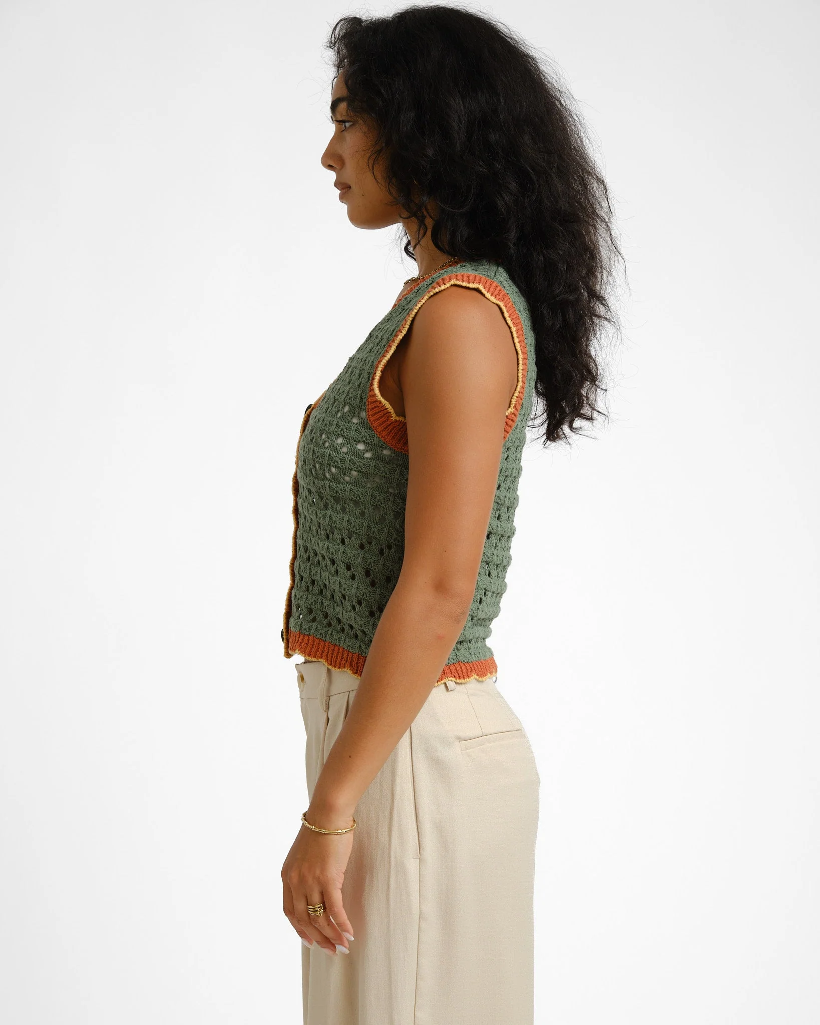 Crochet Vest Green - Image 4