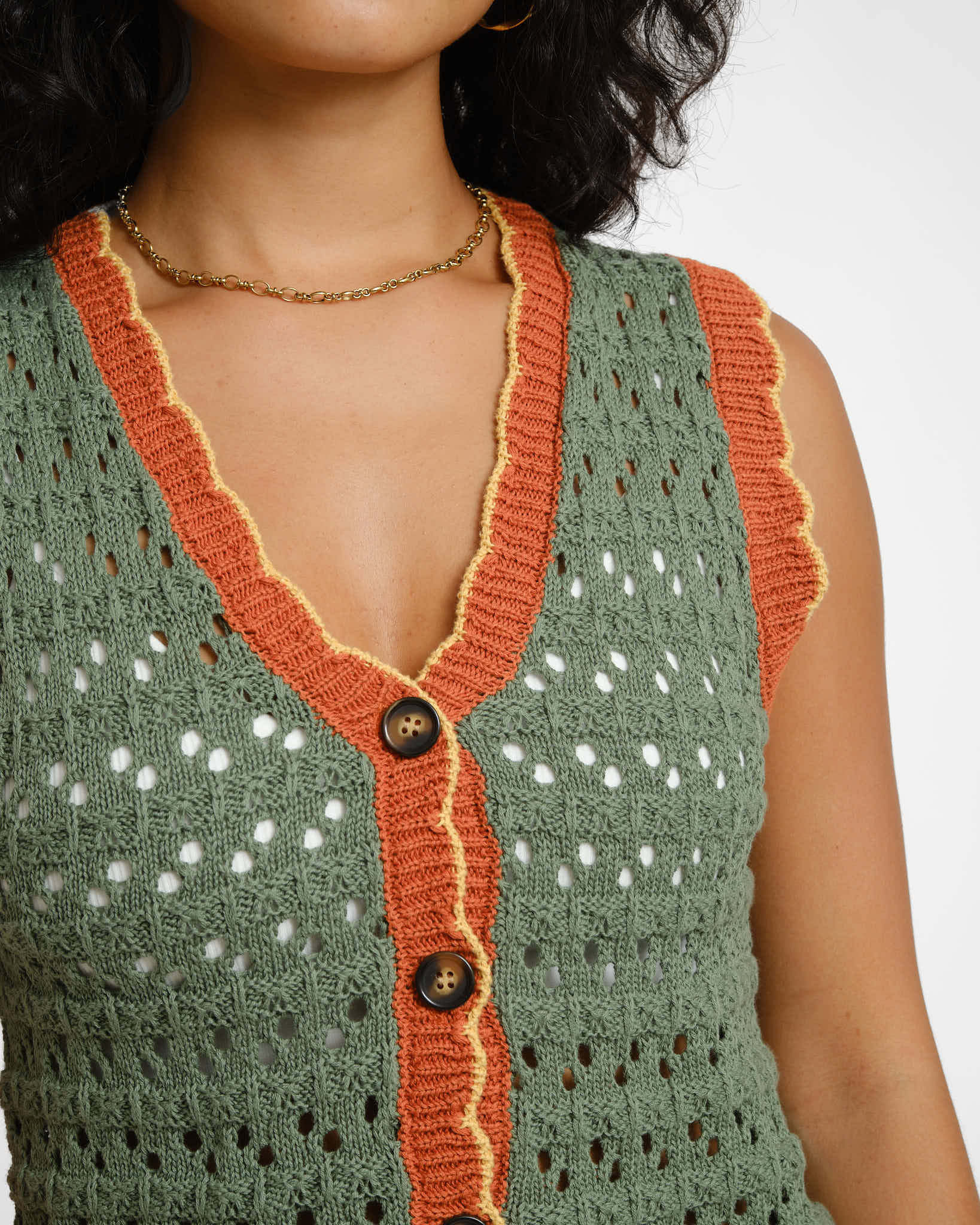Crochet Vest Green - Image 6