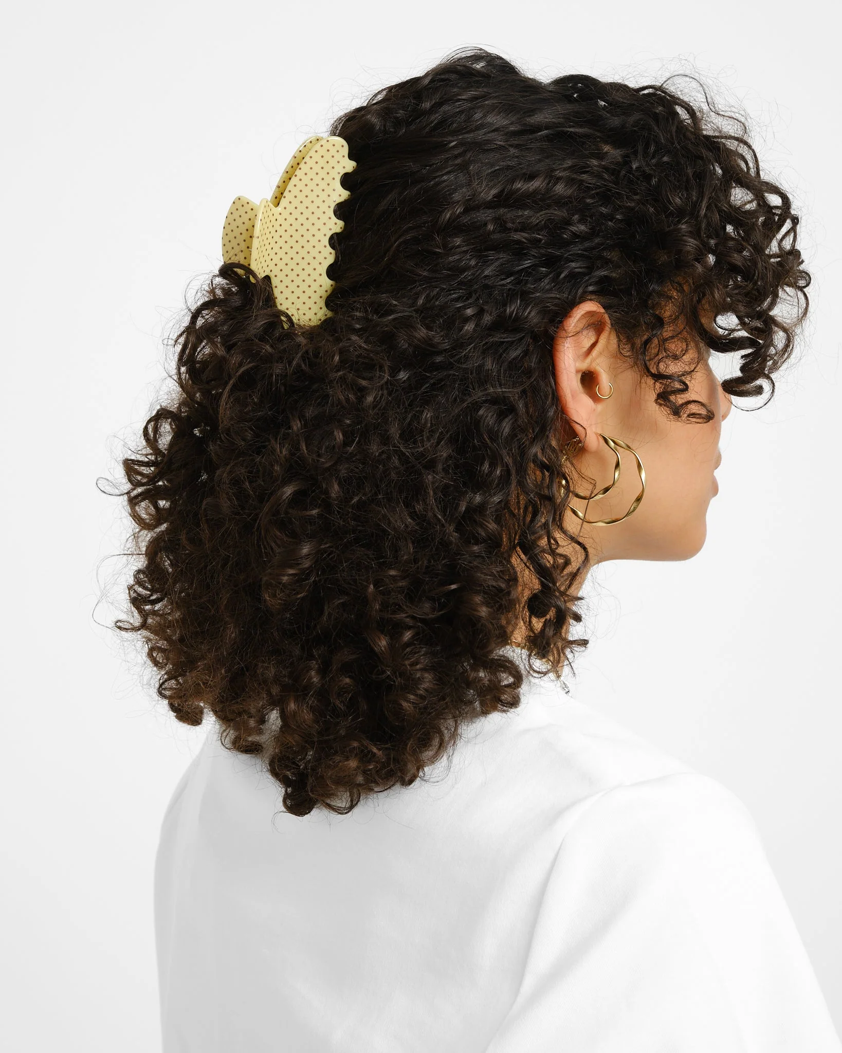 Claw Clip Polkadot Yellow - Image 3