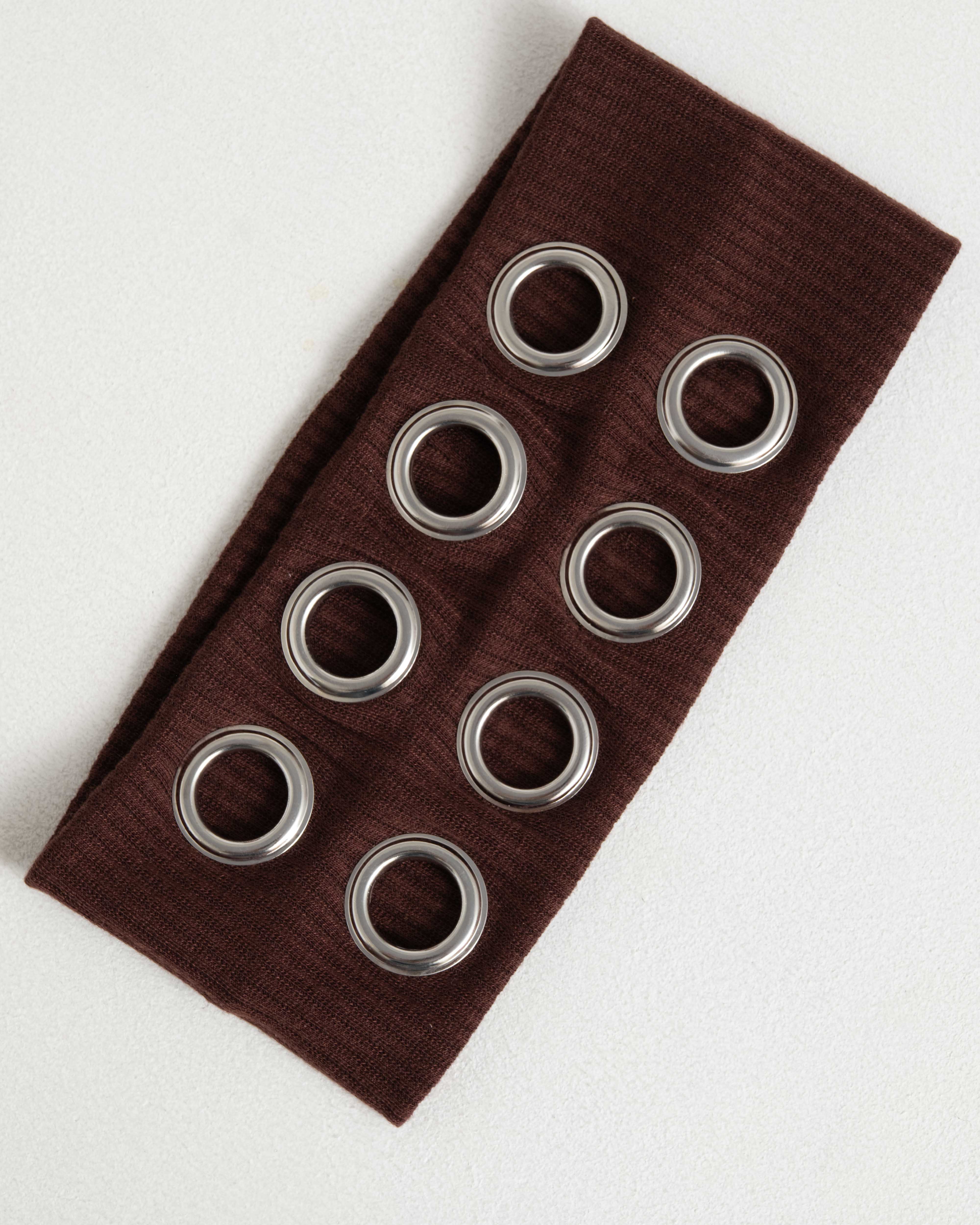 Eyelet Headband Brown - Image 3