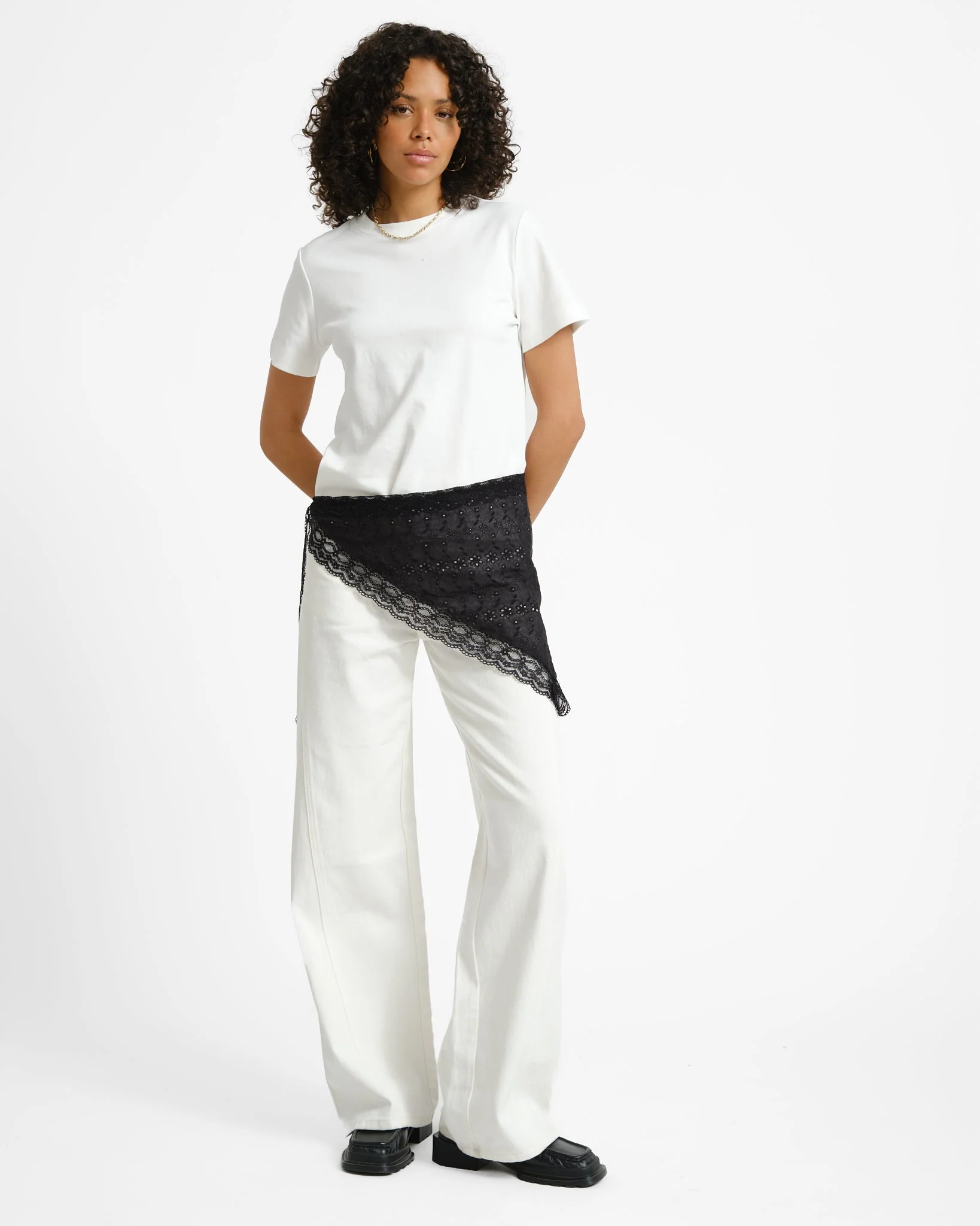 Gehaakte Sjaal Lace Zwart - Image 3