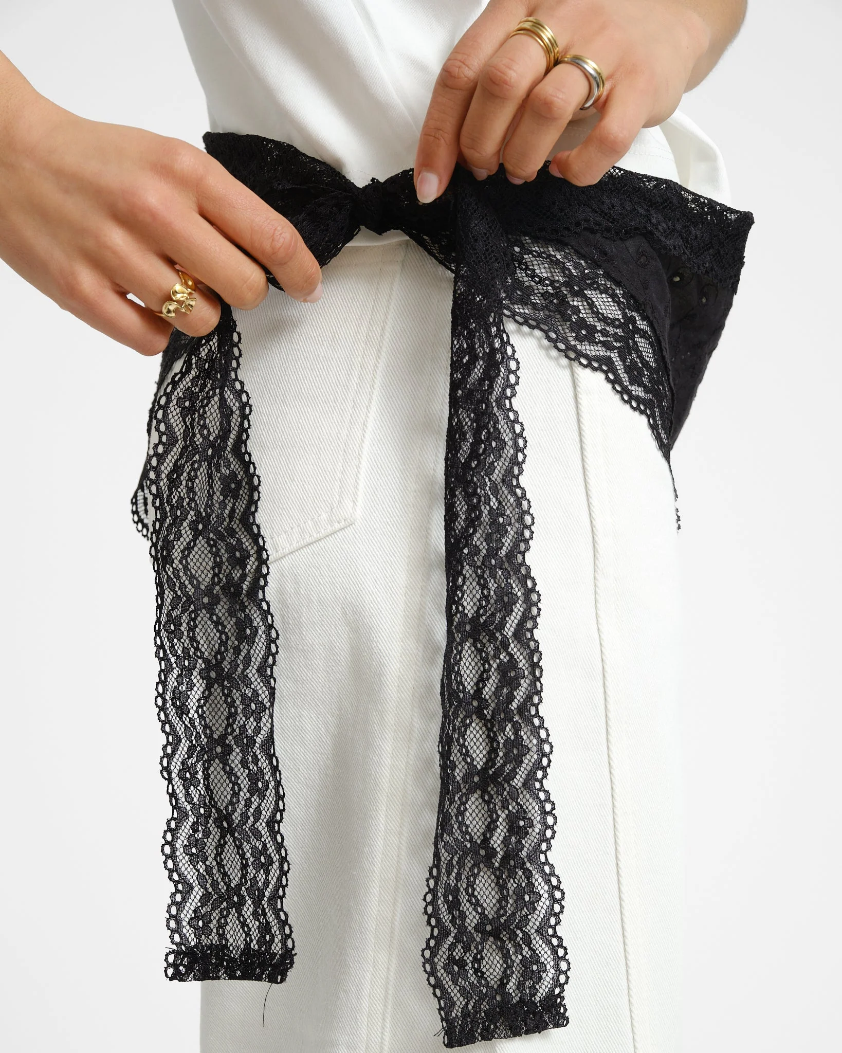Gehaakte Sjaal Lace Zwart - Image 4