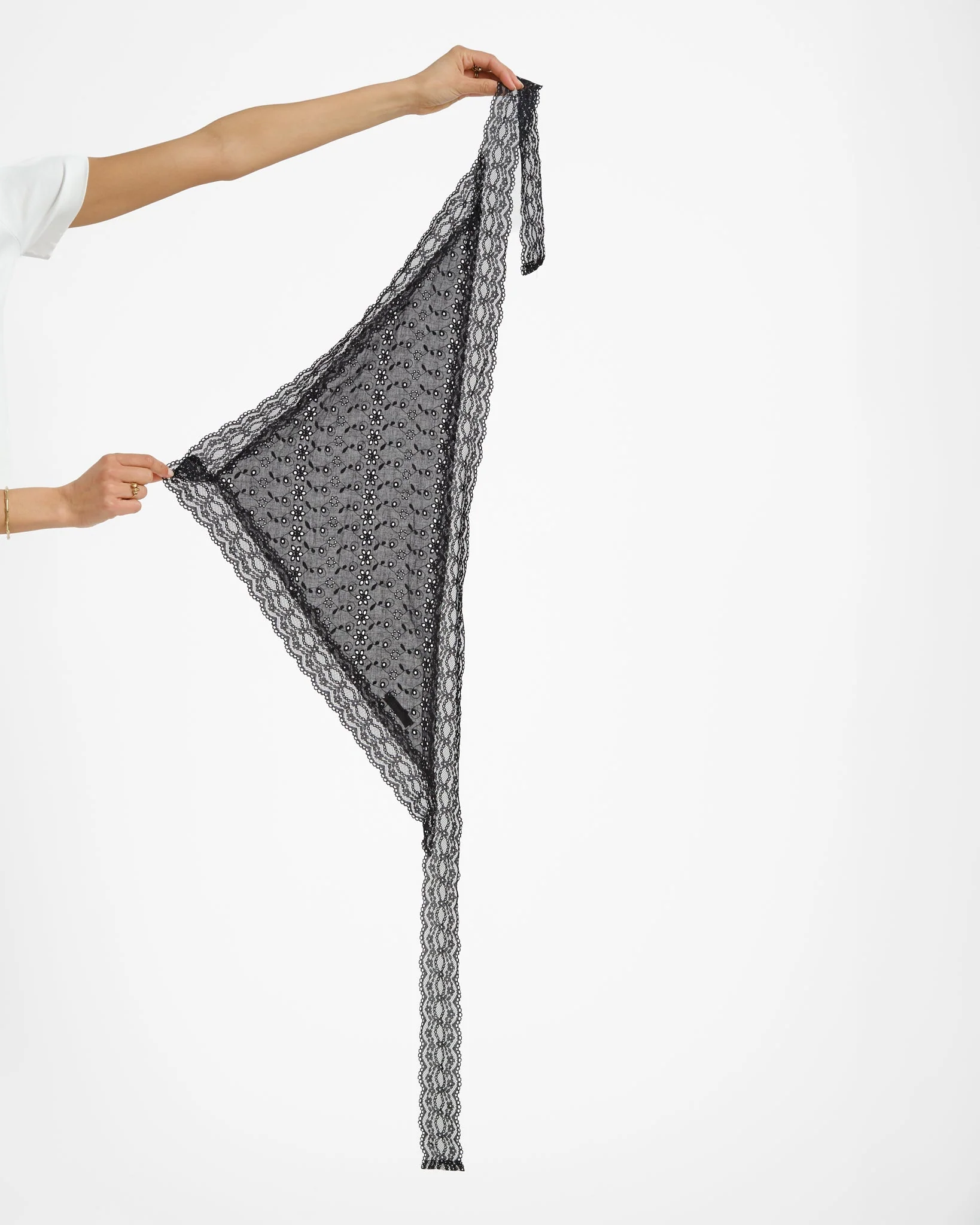 Gehaakte Sjaal Lace Zwart - Image 5