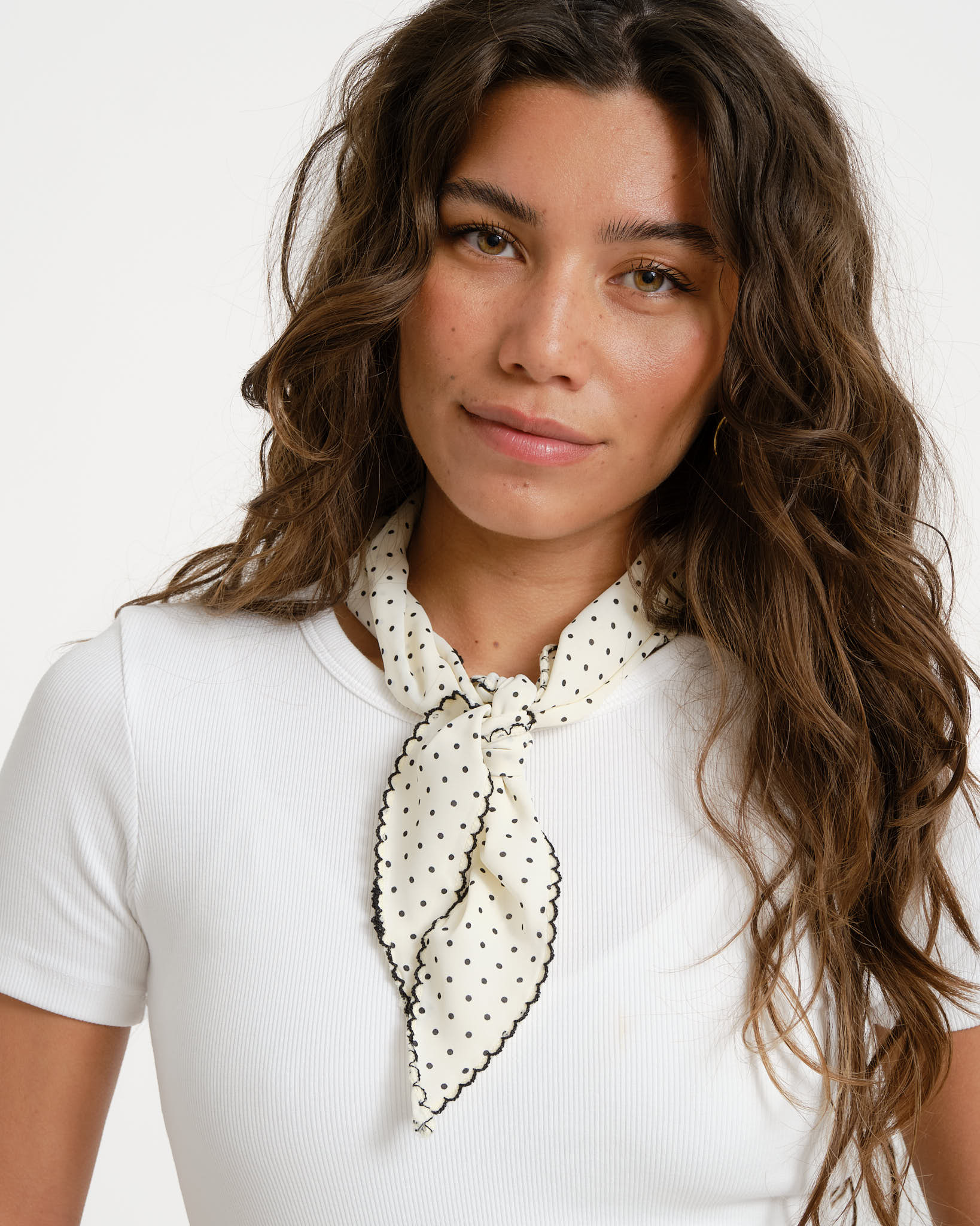 Sjaal Polkadot Zwart Wit