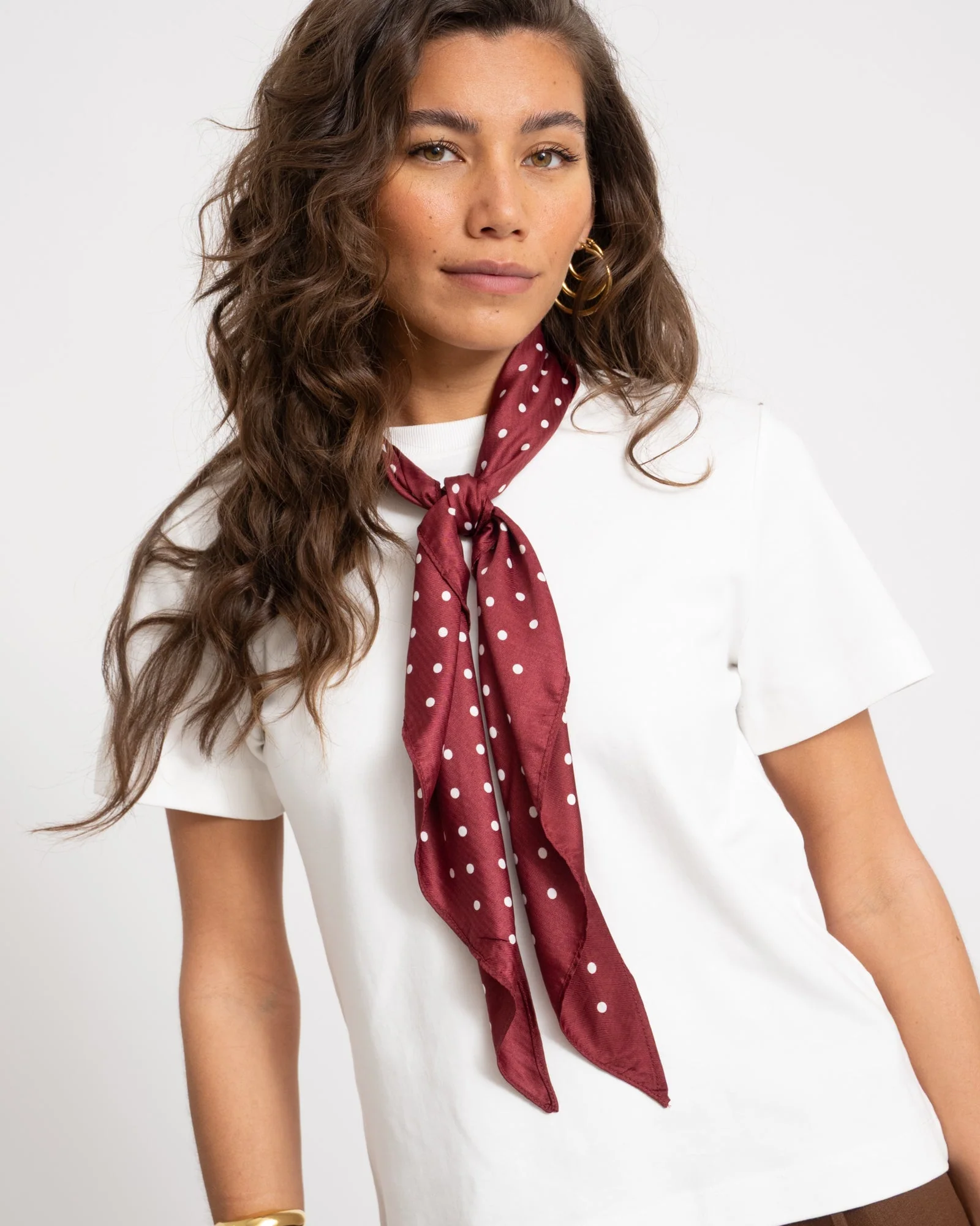 Triangle Sjaal Polkadot Burgundy Bordeaux