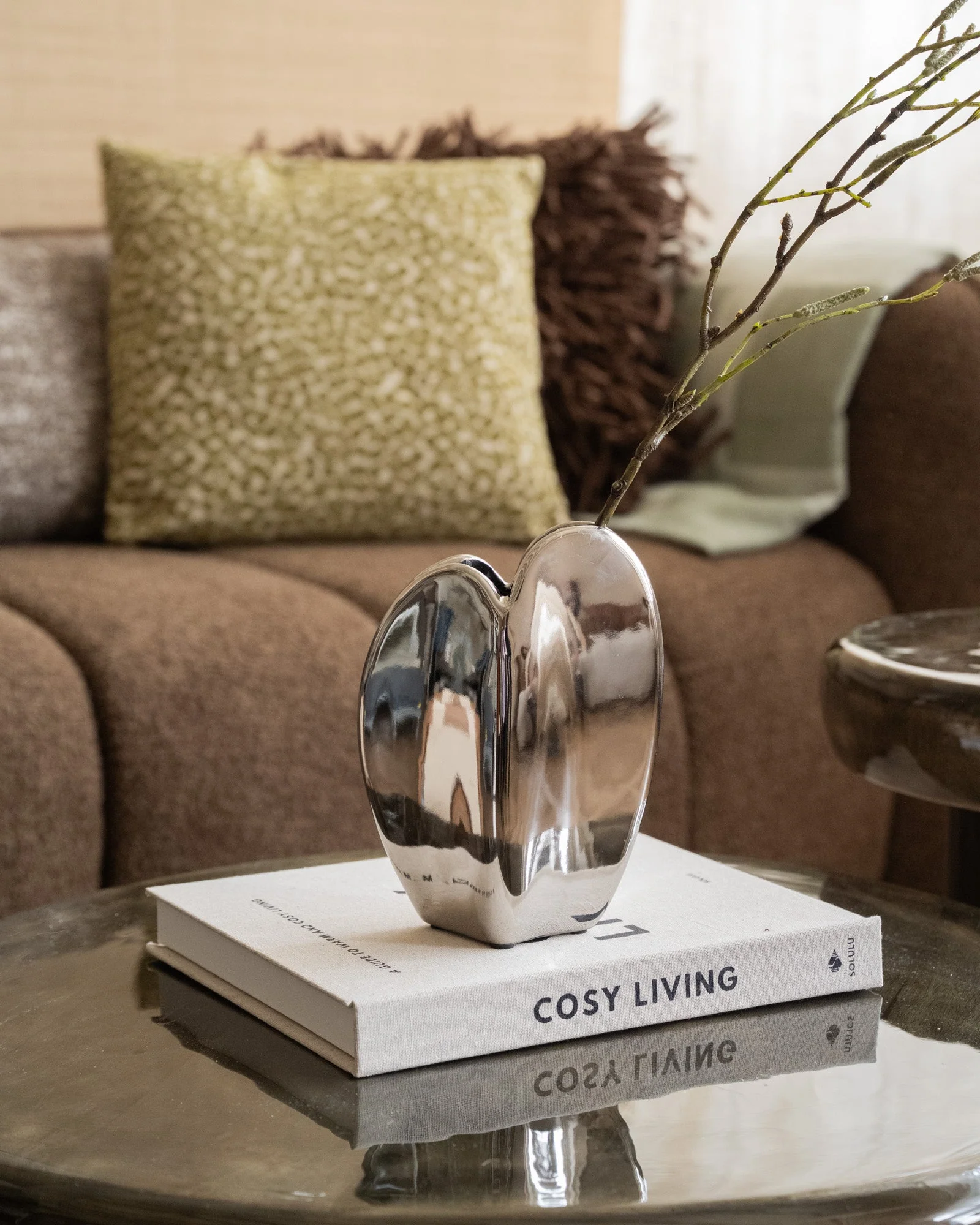 Deco Vaas Heart Chrome
