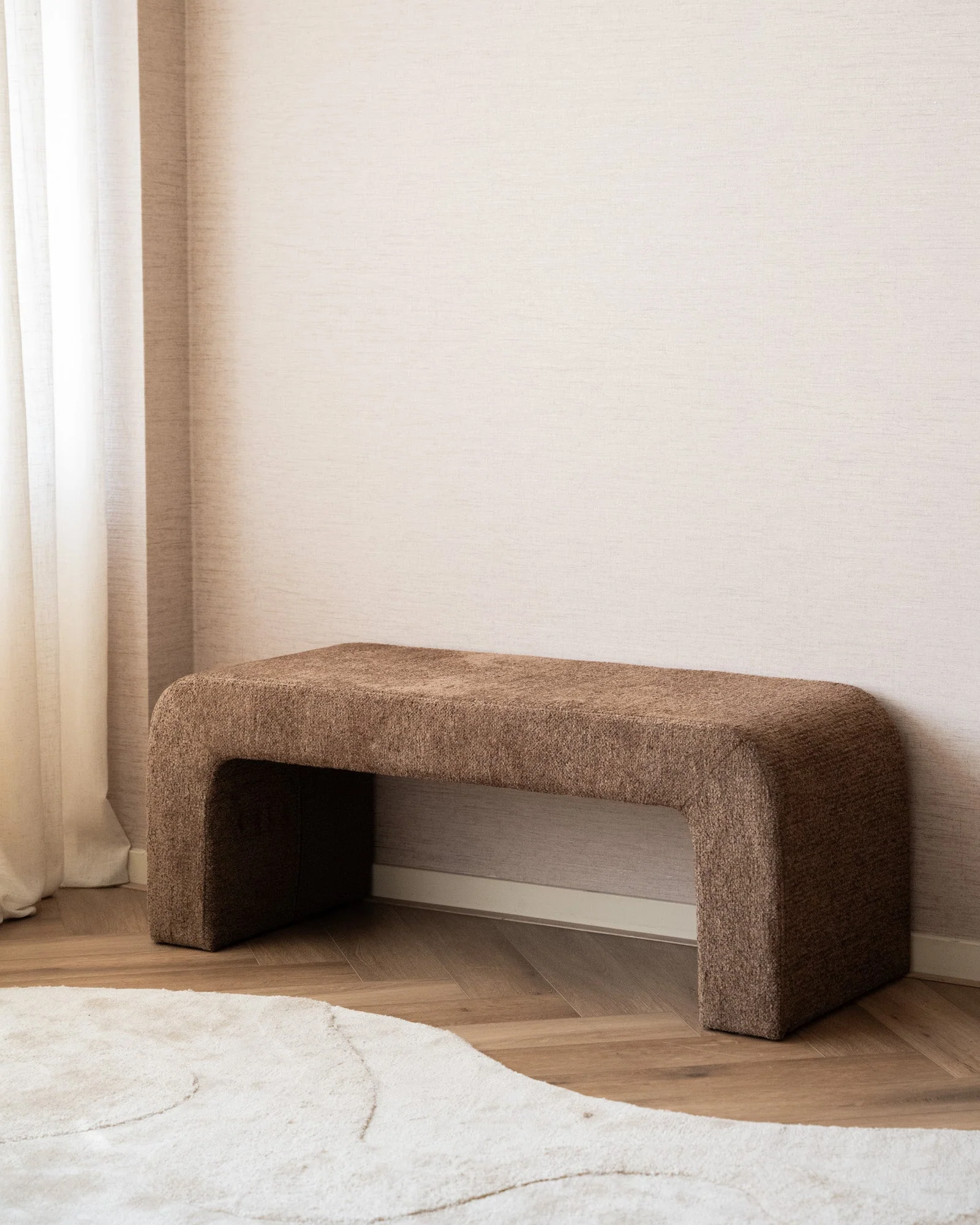 Bankje Saya Bouclé Bruin - Image 3