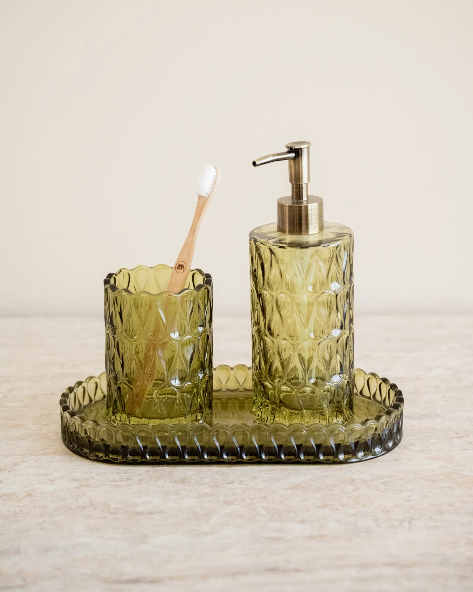 Tandenborstelhouder Pear Glas Groen
