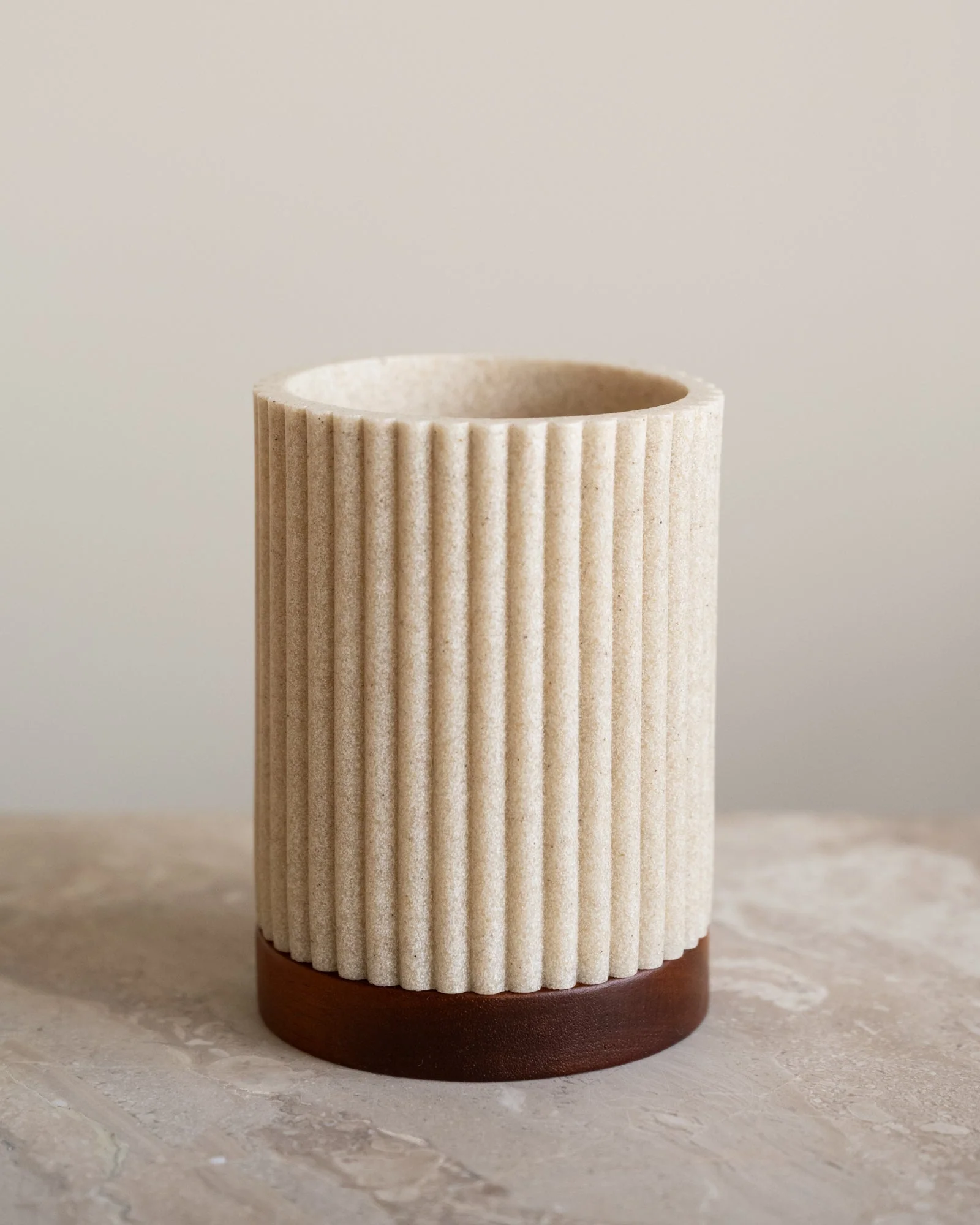 Tandenborstelhouder Beige/Acacia Wood - Image 4