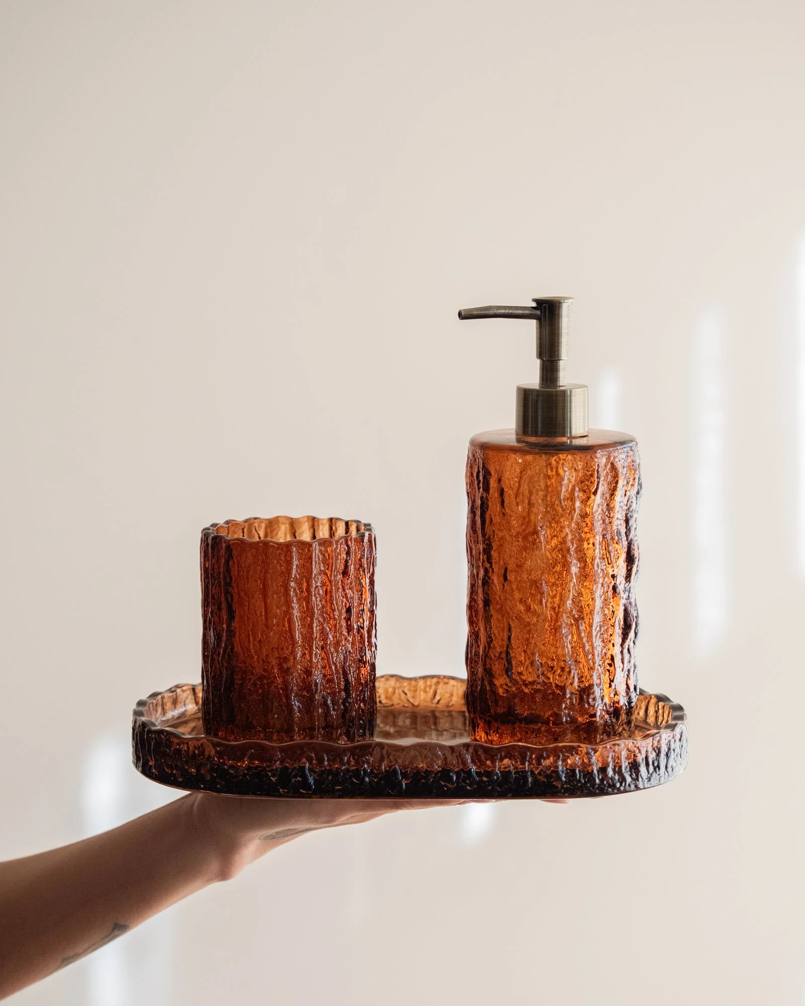 Zeepdispenser Vintage Glass Brown - Image 3