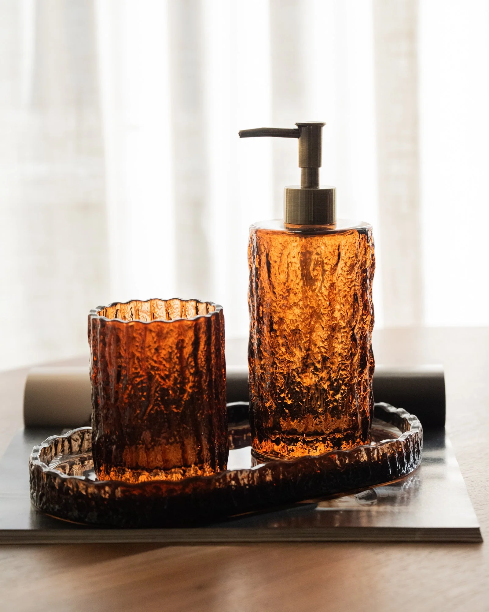 Tray Vintage Glass Brown - Image 3