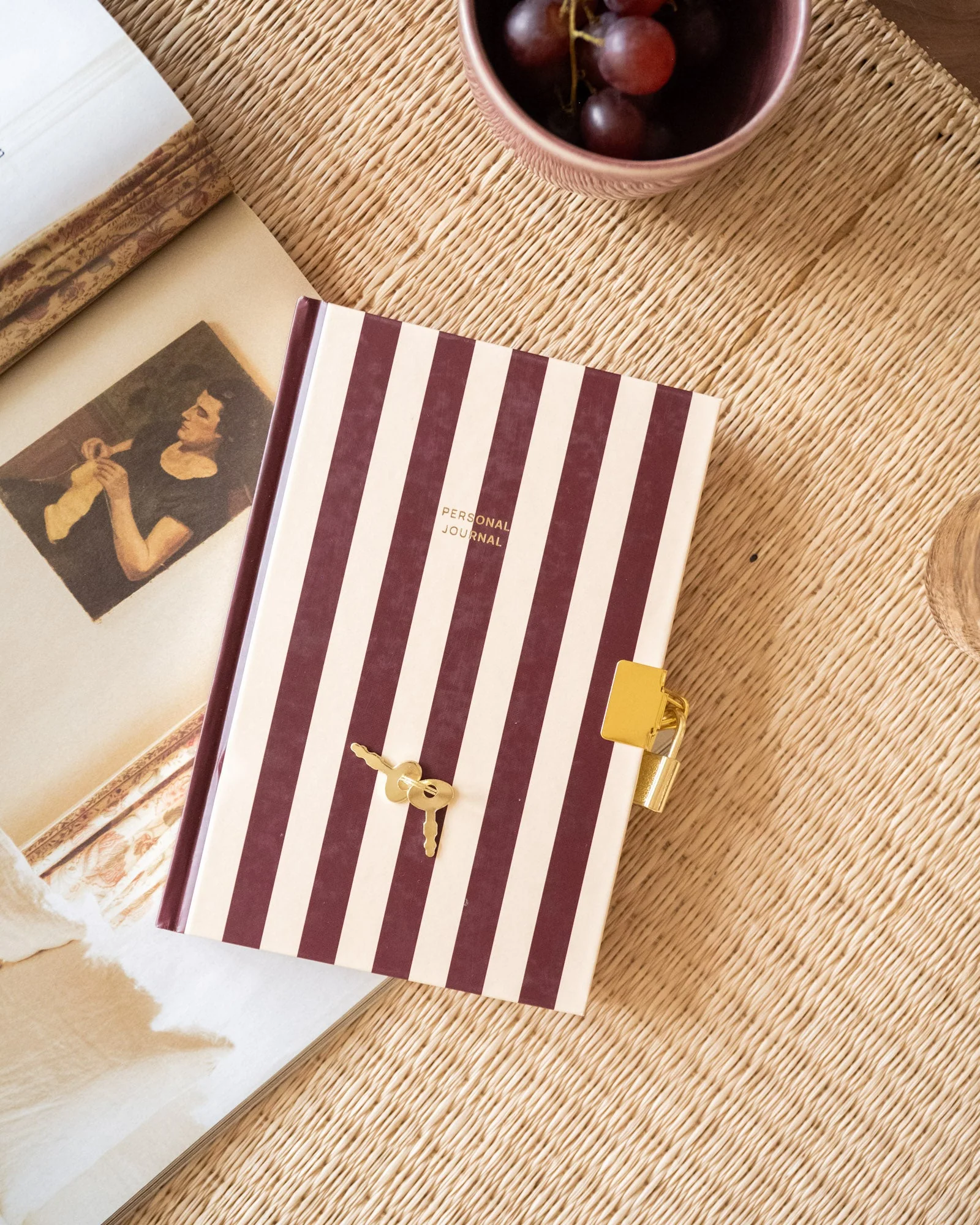 Personal Journal Burgundy Stripe