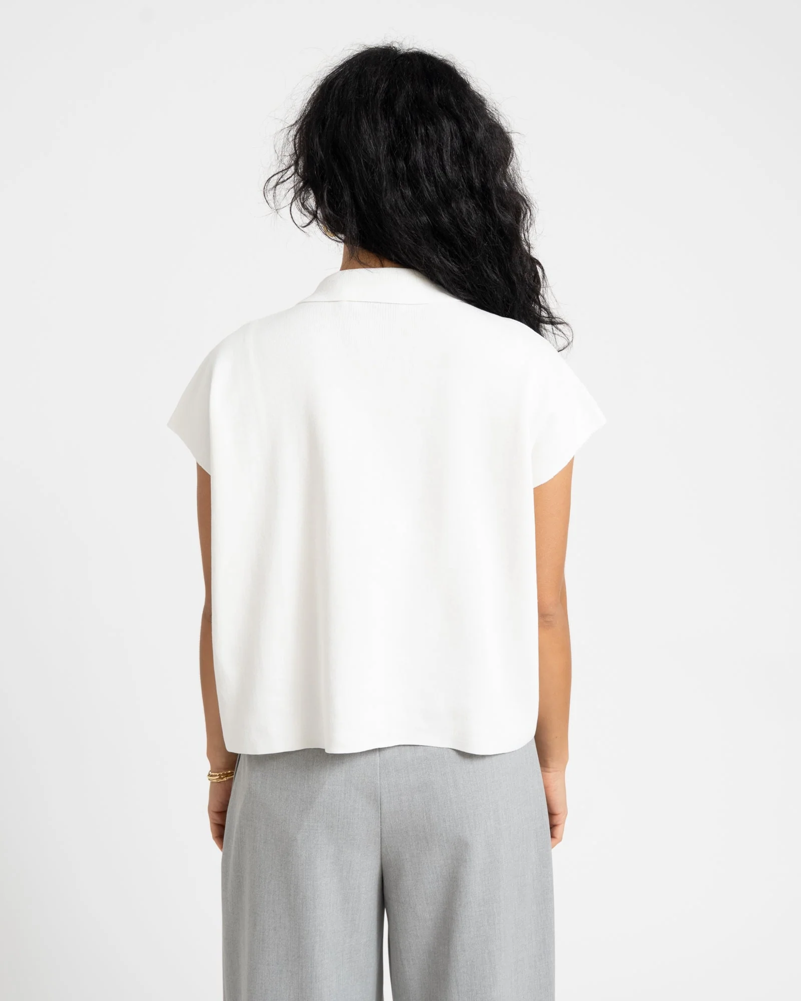 Aware Alice Polo Knit Top Snow White - Image 3