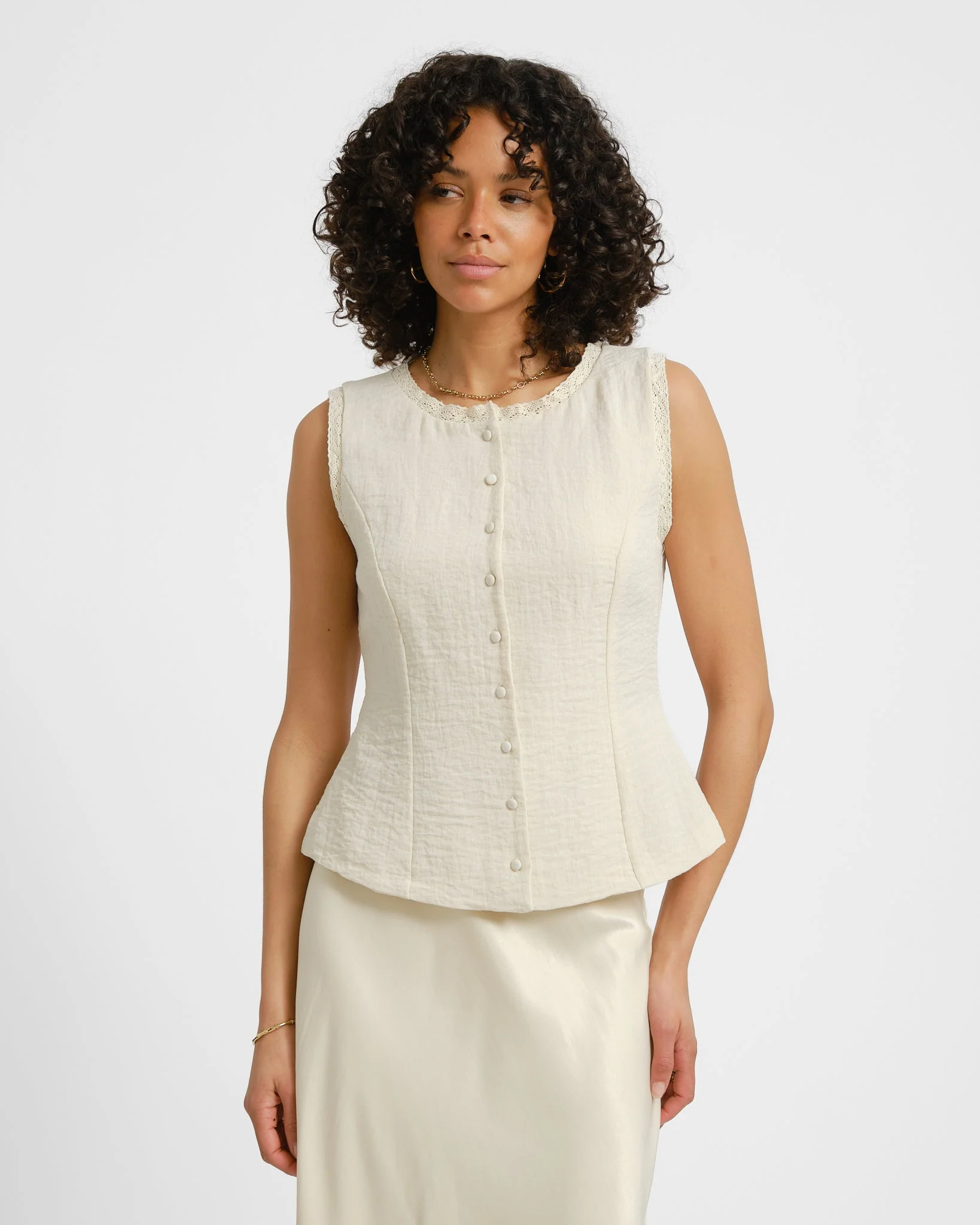 Aware Lise O-neck Top Bone White - Image 2