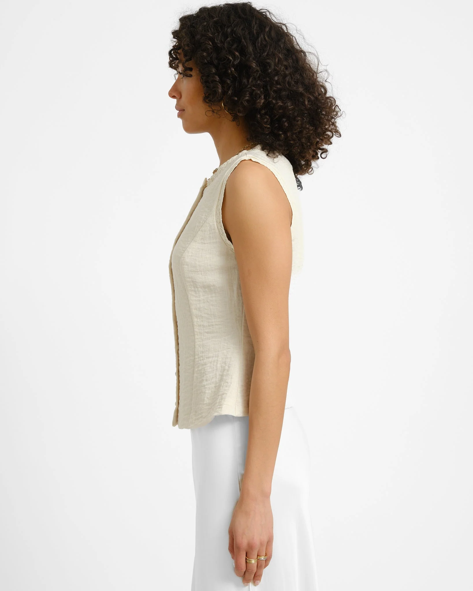 Aware Lise O-neck Top Bone White - Image 3