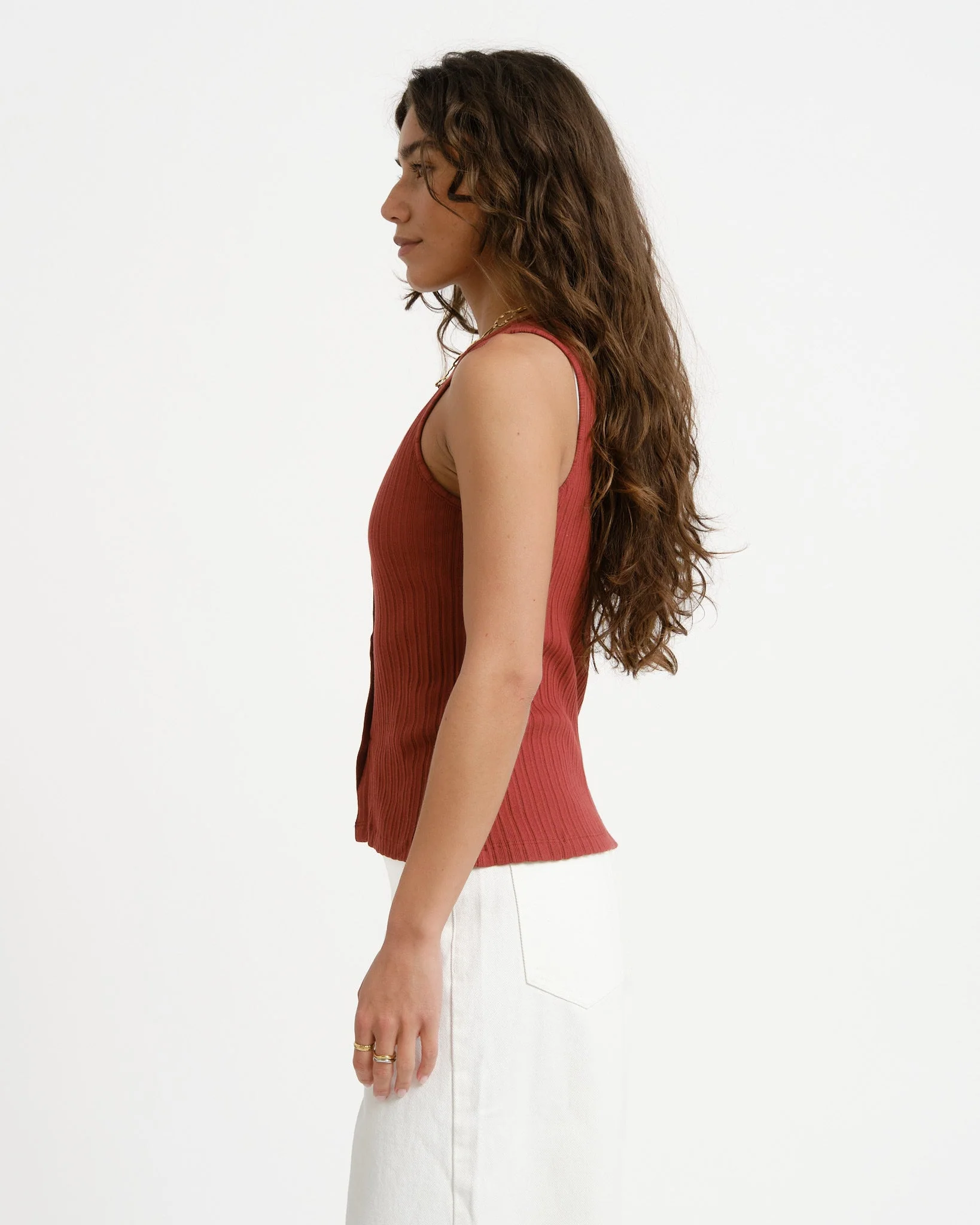 Aware Blythe O-Neck Top Russet Brown - Image 4