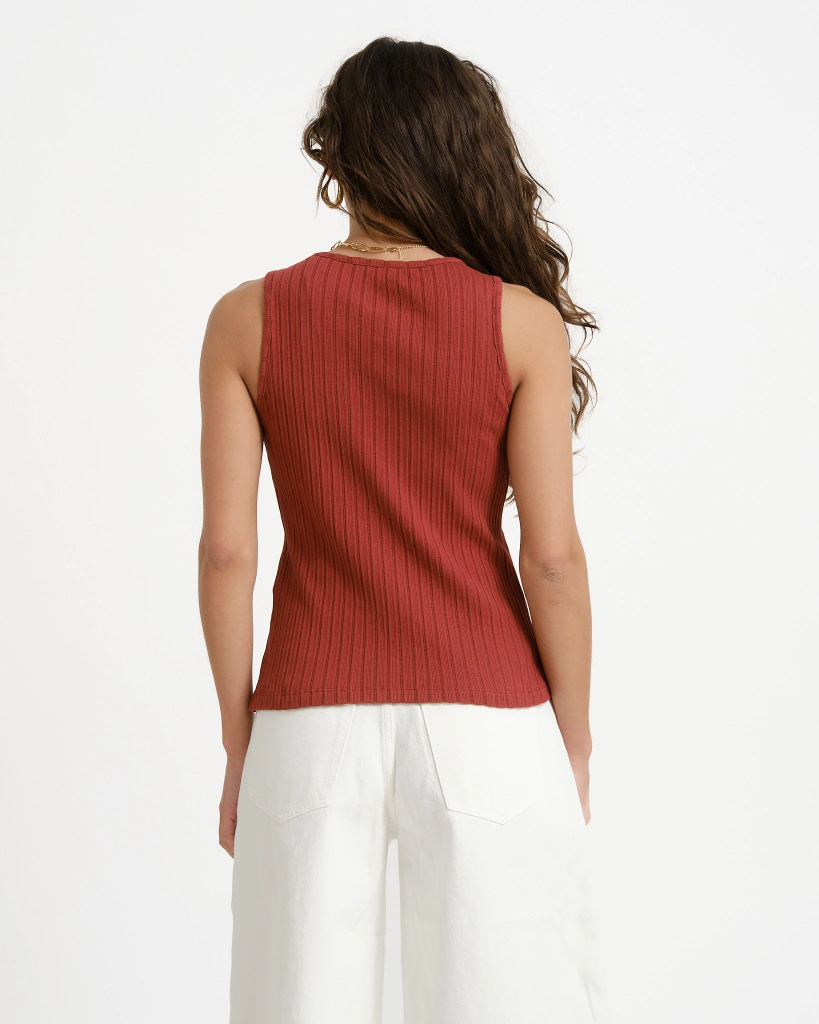 Aware Blythe O-Neck Top Russet Brown - Image 5