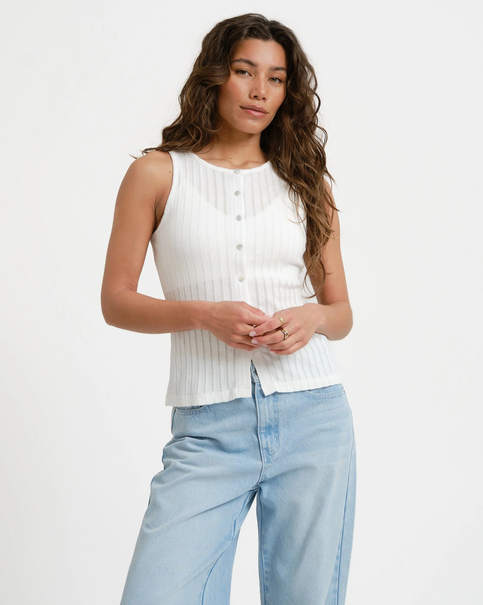 Aware Blythe O-Neck Top Snow White
