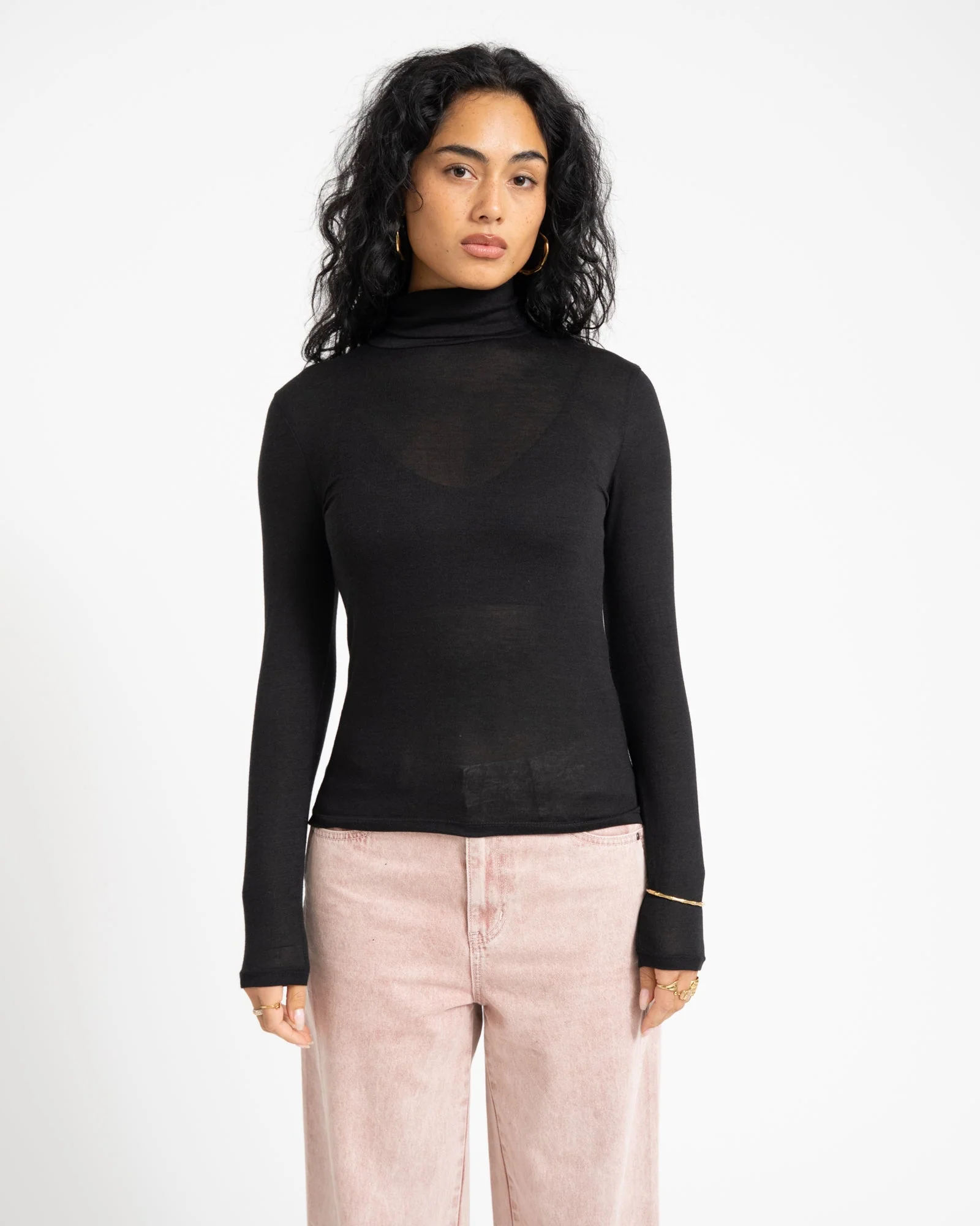 AWARE Glesha Roll Neck Top Black - Image 4