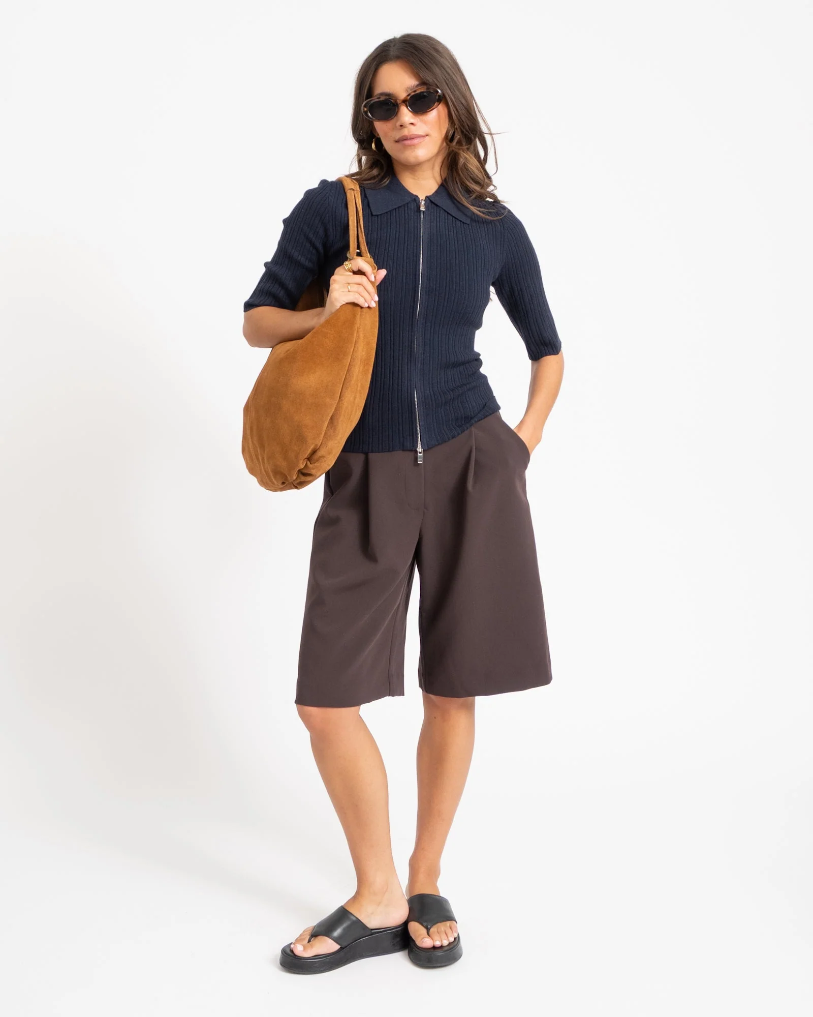 Hanna Zip Knit Cardigan Night Sky - Image 3