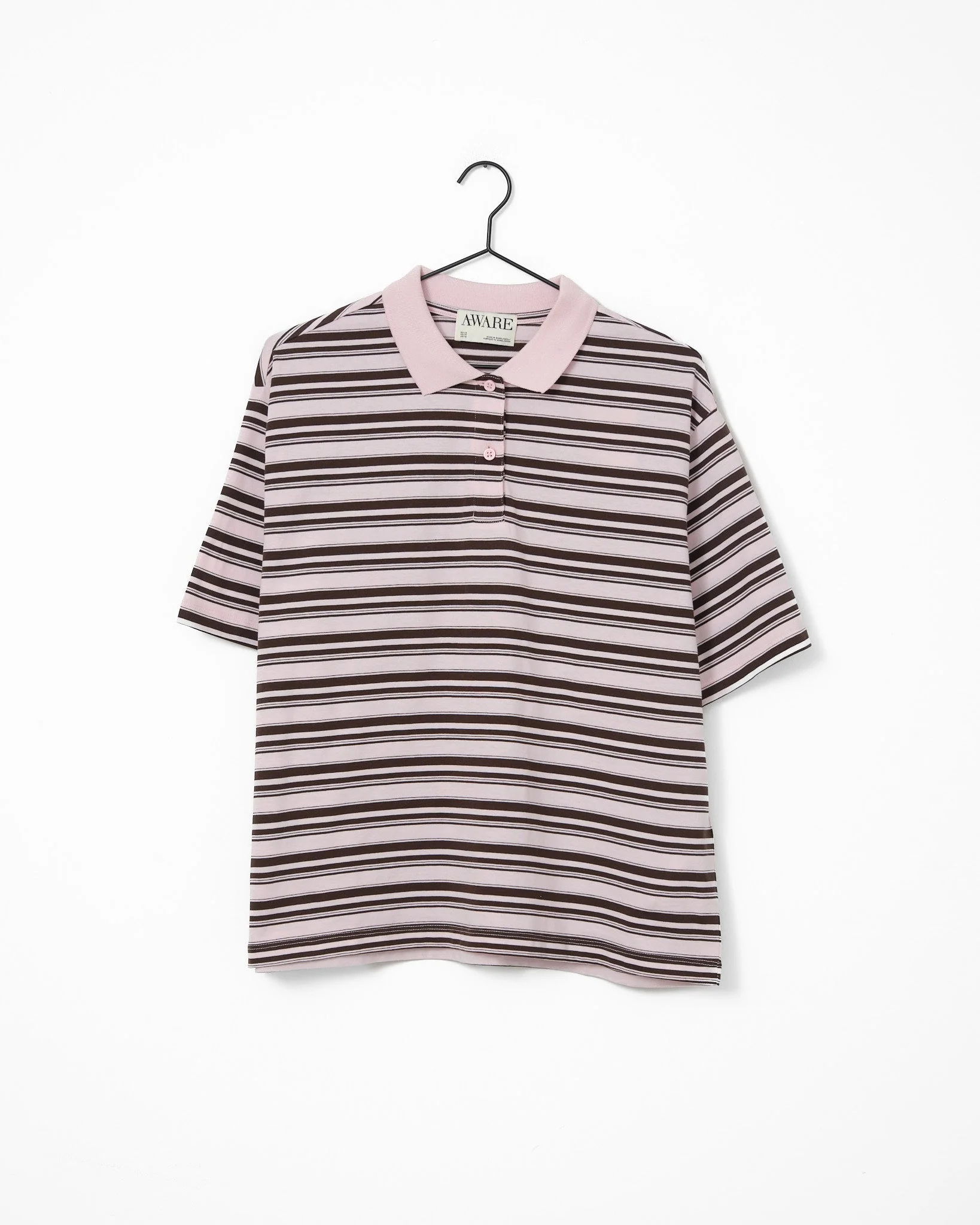 Aware Maren Polo Top Parfait Pink Chocolate Brown - Image 6