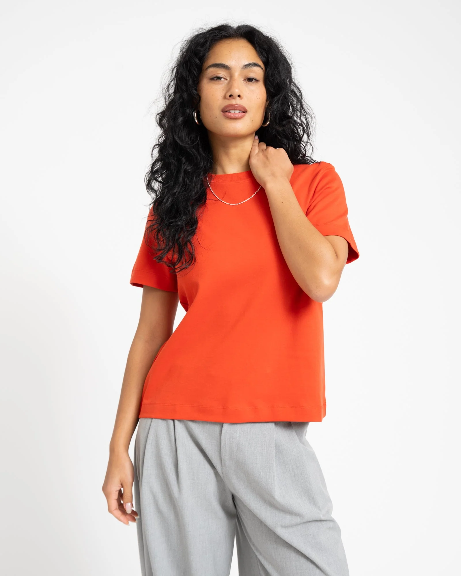 Aware Naima O-Neck T-Shirt Molten Lava