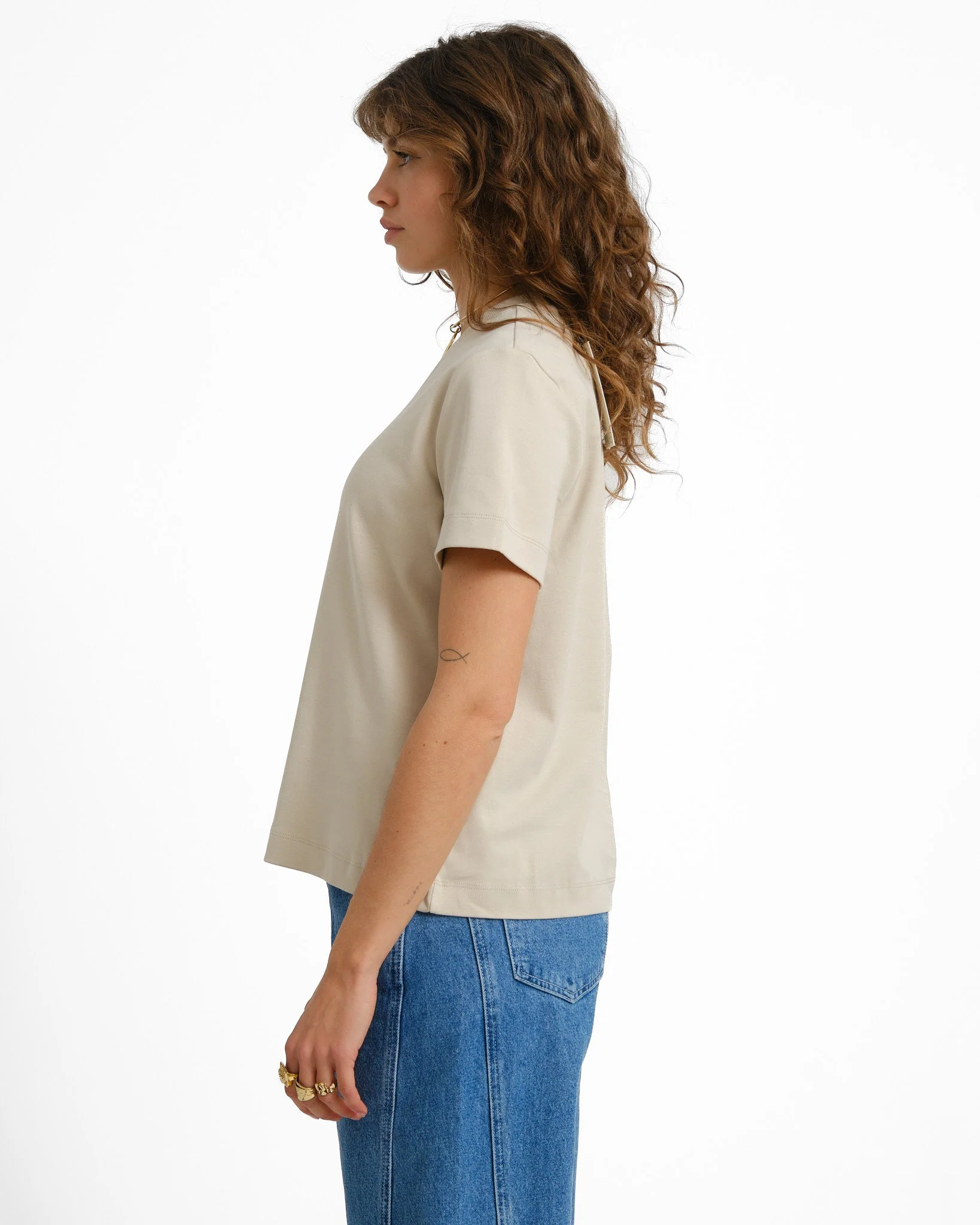 Aware Naima O-Neck T-Shirt Pelican - Image 4