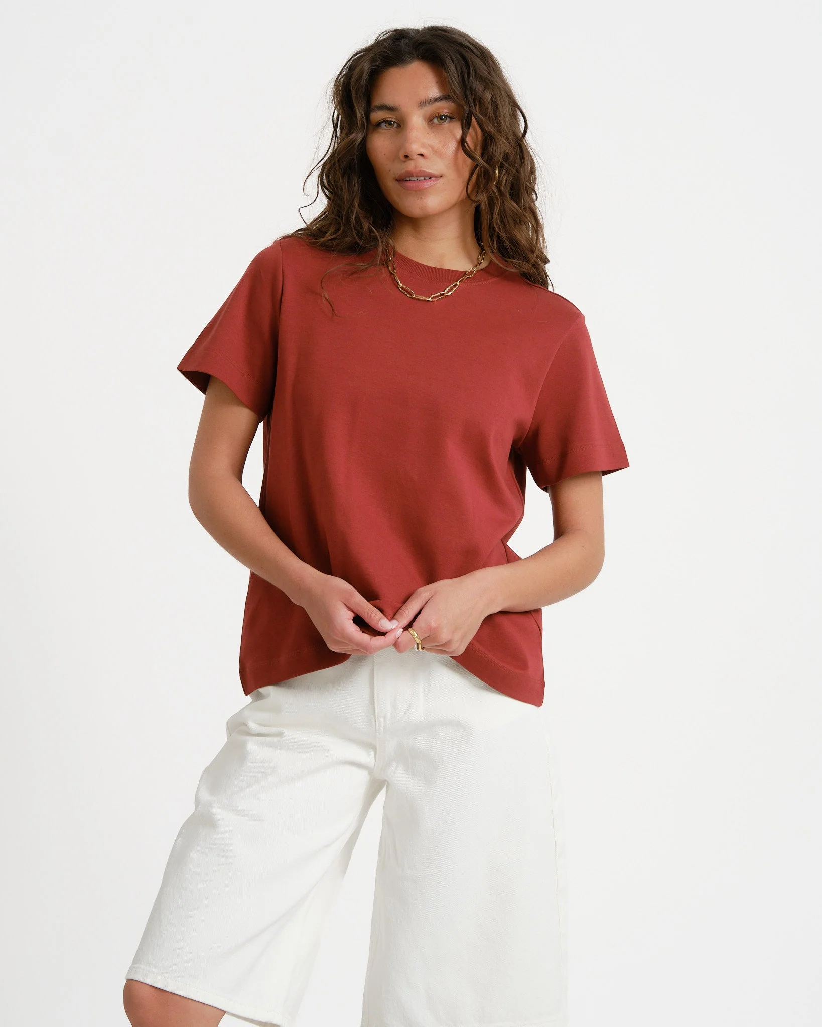 Aware Naima O-Neck T-Shirt Russet Brown