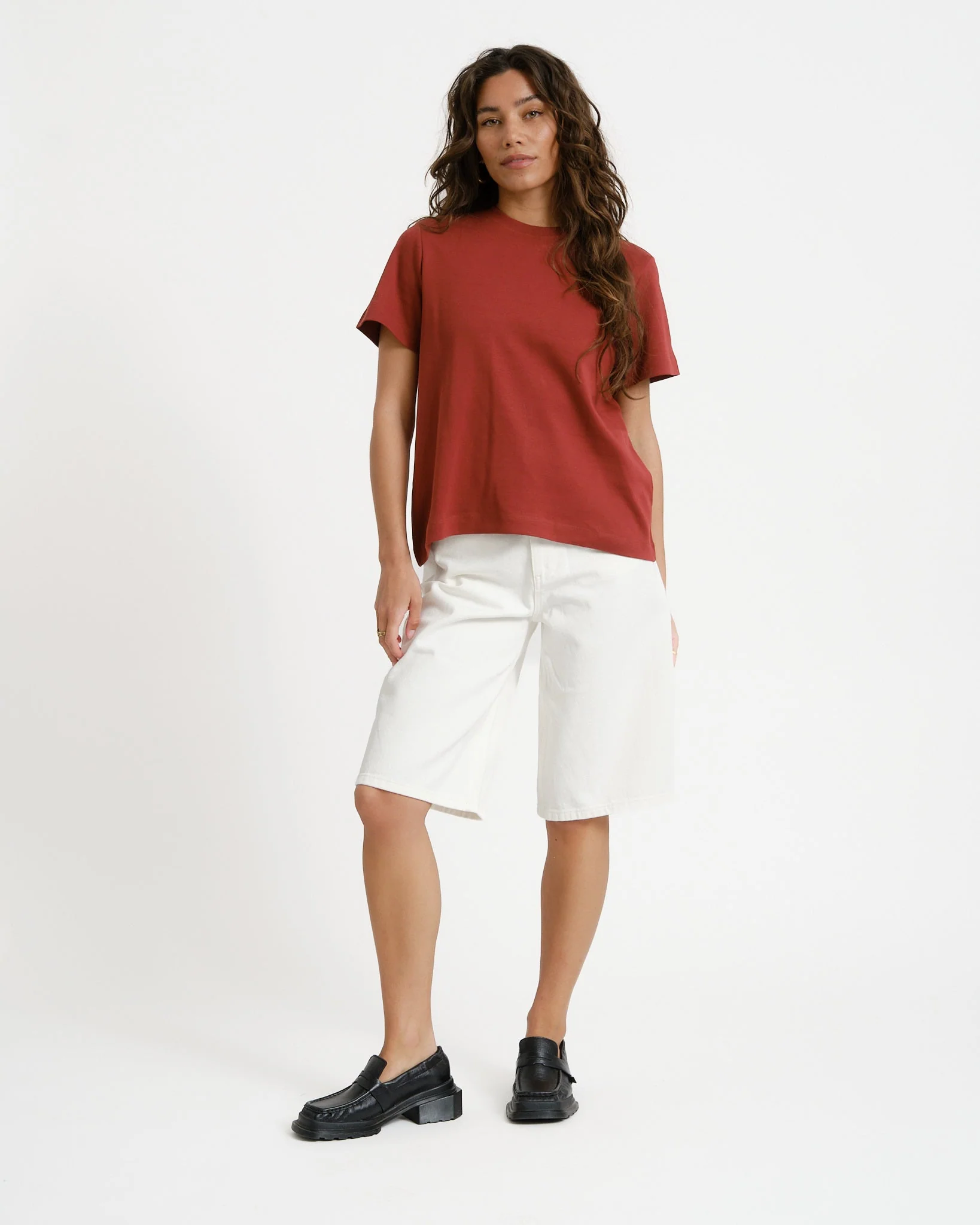 Aware Naima O-Neck T-Shirt Russet Brown - Image 2
