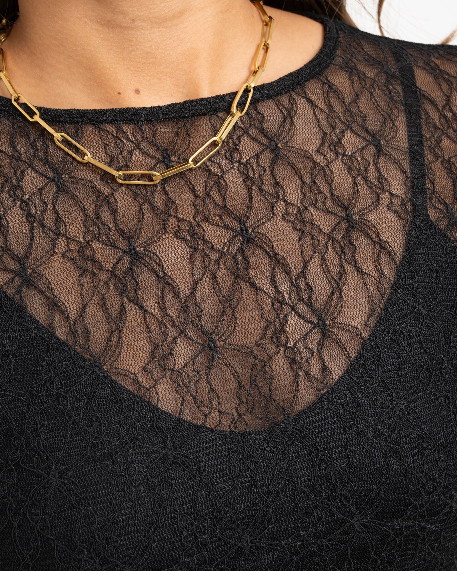 Aware Tessy O-Neck Lace Top Black - Image 5