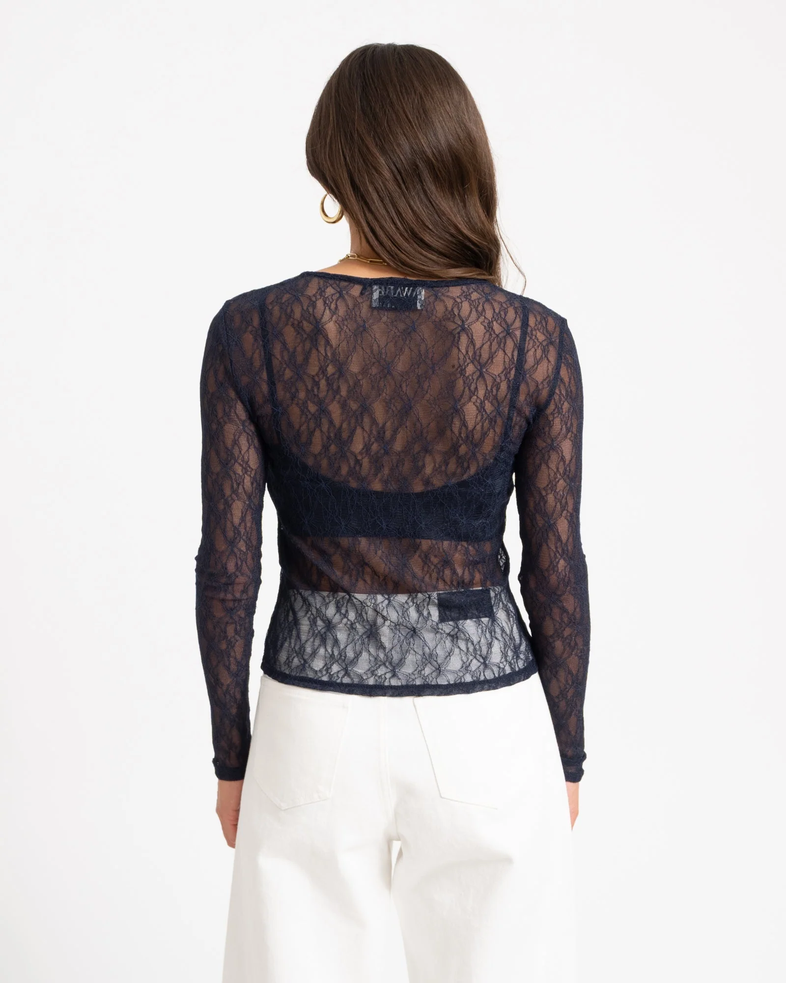Aware Tessy O-Neck Lace Top Night Sky - Image 4