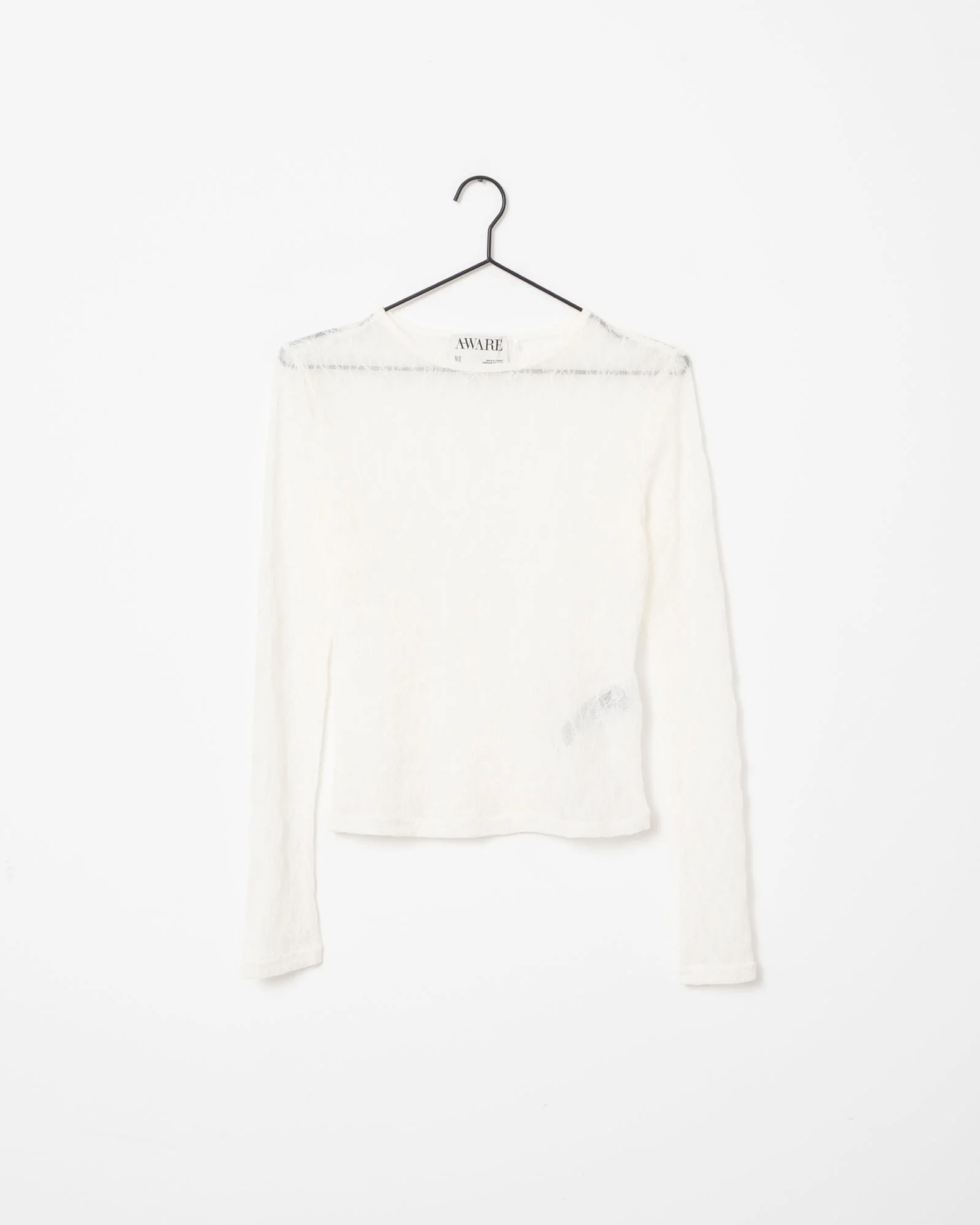 Aware Tessy O-Neck Lace Top Snow White - Image 6