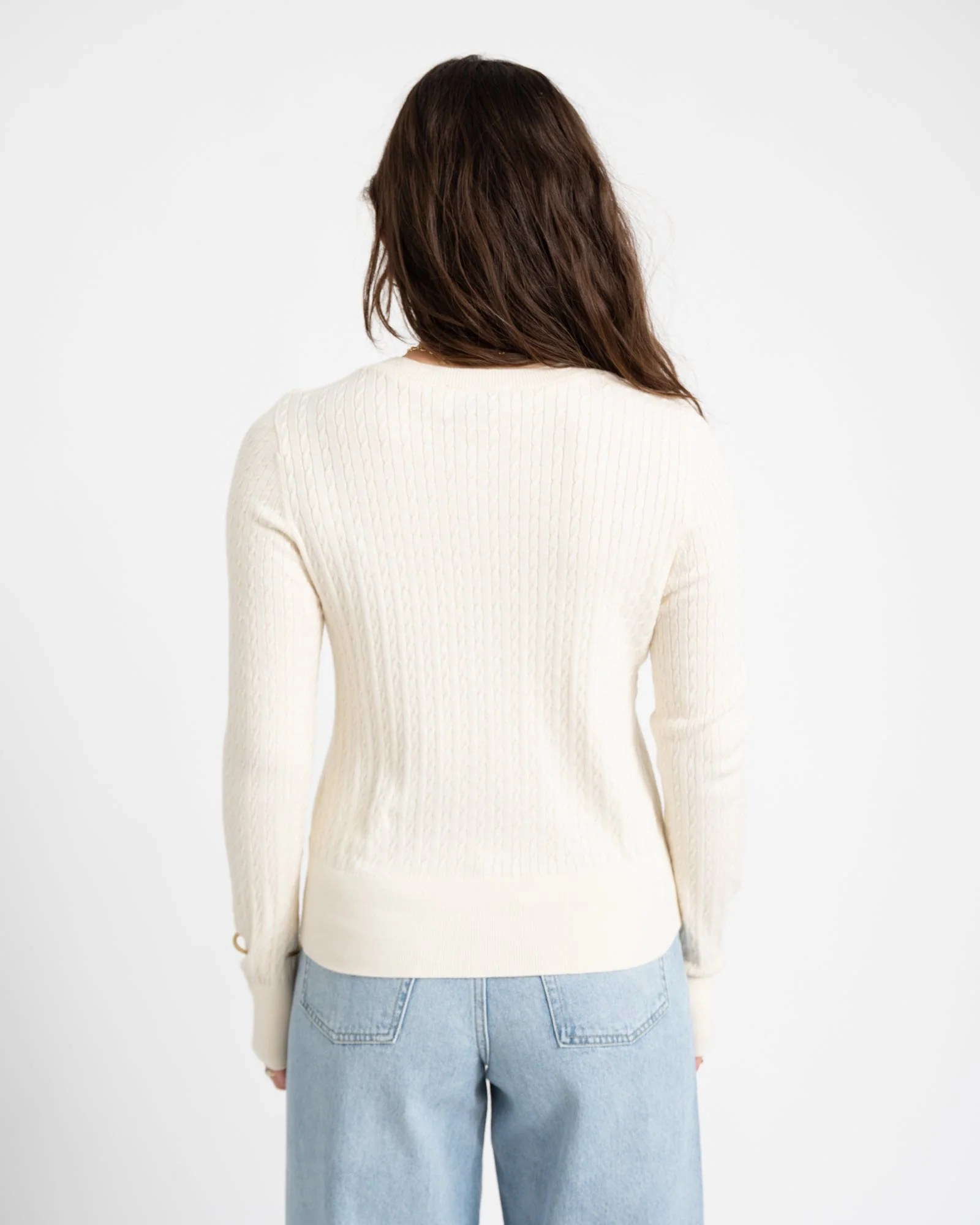 Aware Vina O-Neck Knit Cardigan Birch - Image 4