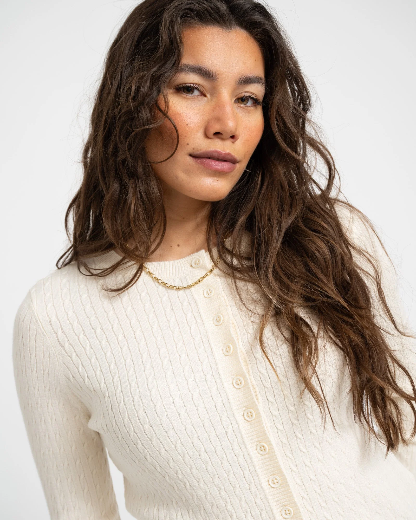 Aware Vina O-Neck Knit Cardigan Birch - Image 5