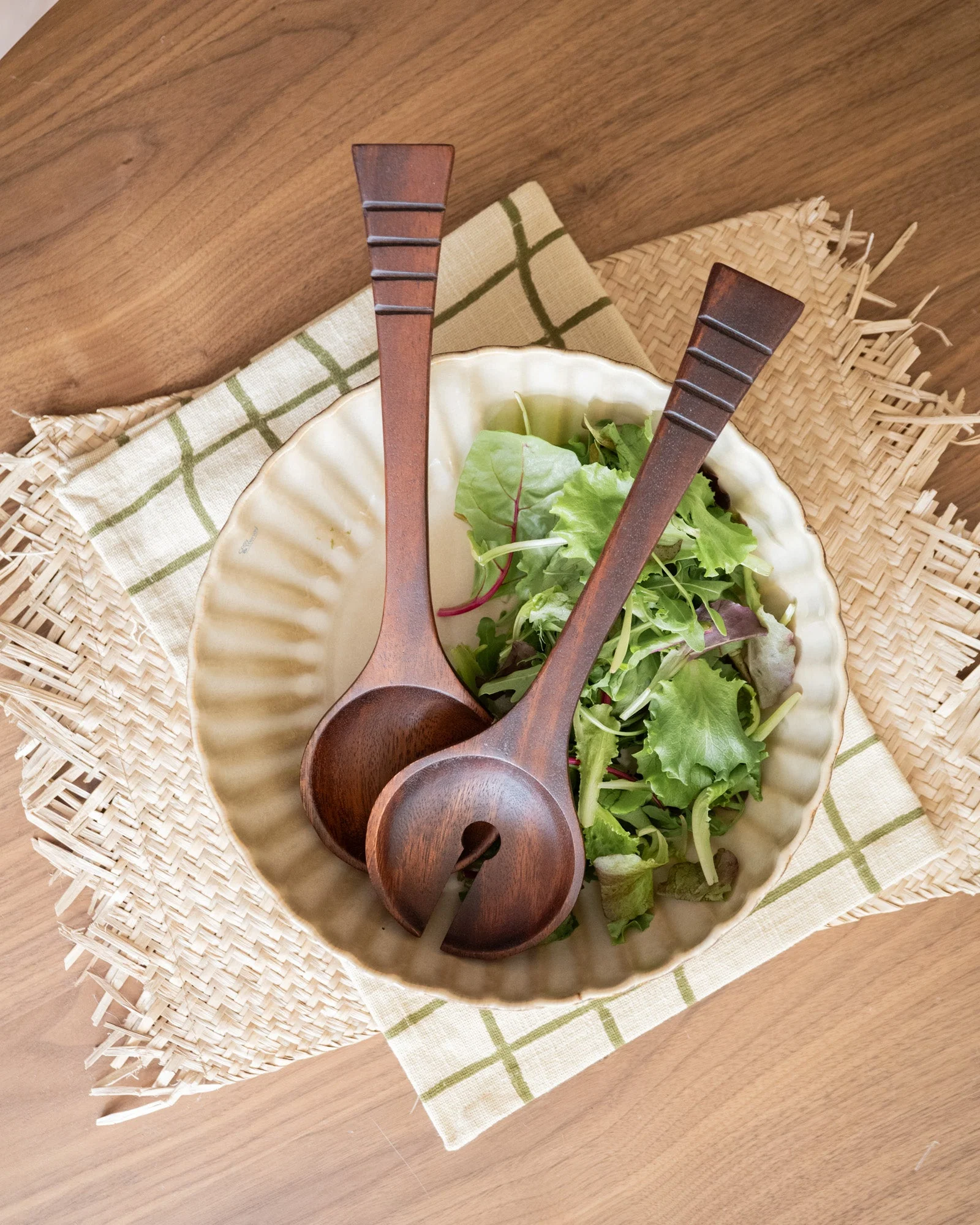 Salad Server Acacia Dark Brown - Image 3