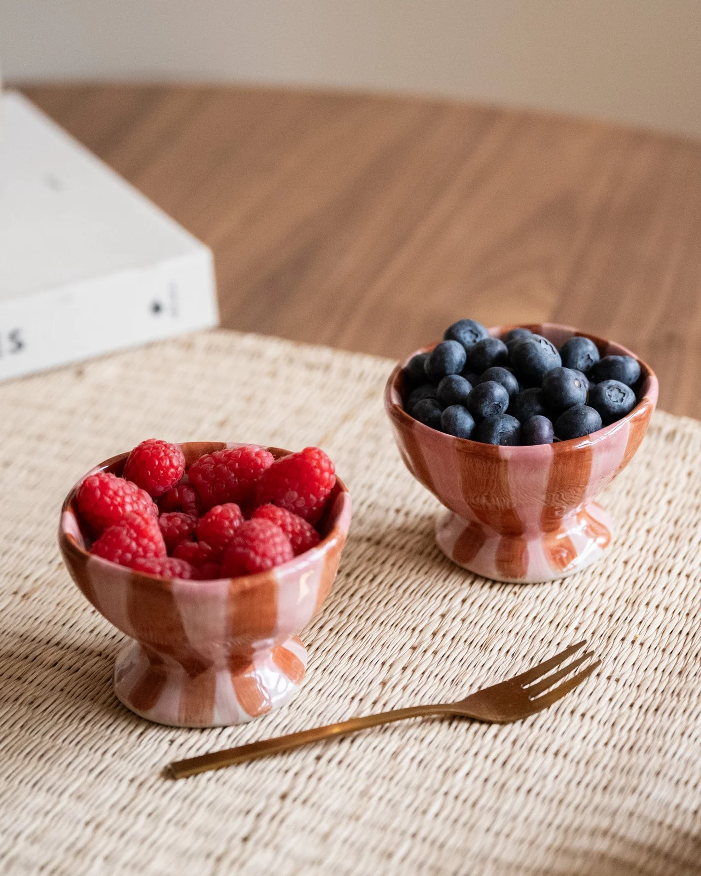 Bloomingville Small Bowl Nini Pink & Burgundy Stripe
