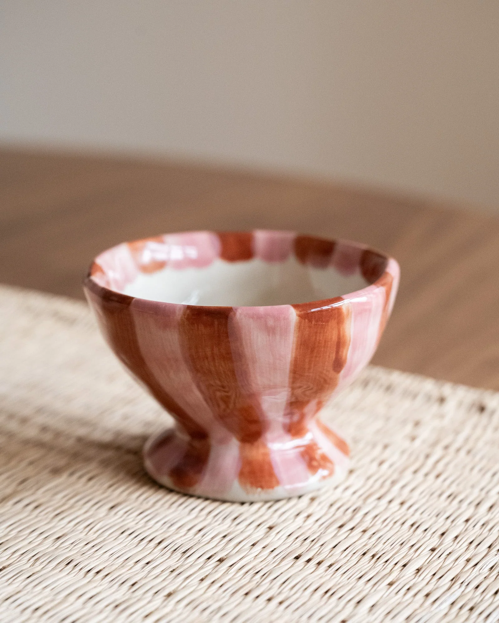 Bloomingville Small Bowl Nini Pink & Burgundy Stripe - Image 2