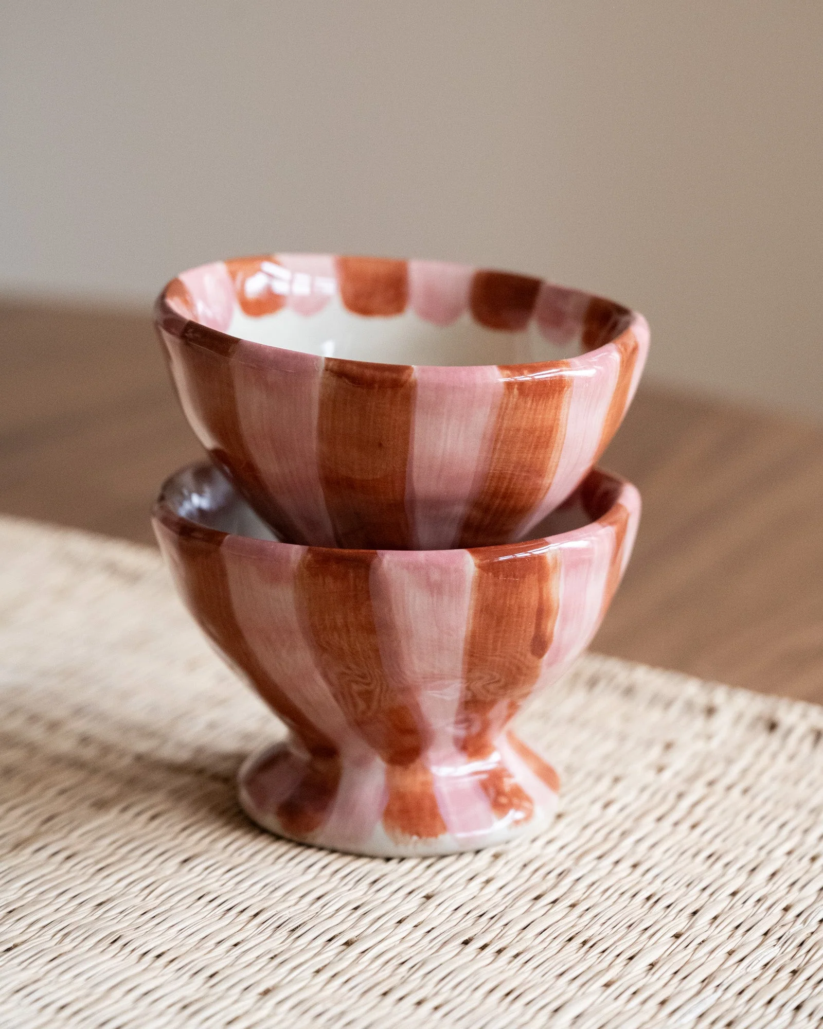 Bloomingville Small Bowl Nini Pink & Burgundy Stripe - Image 4