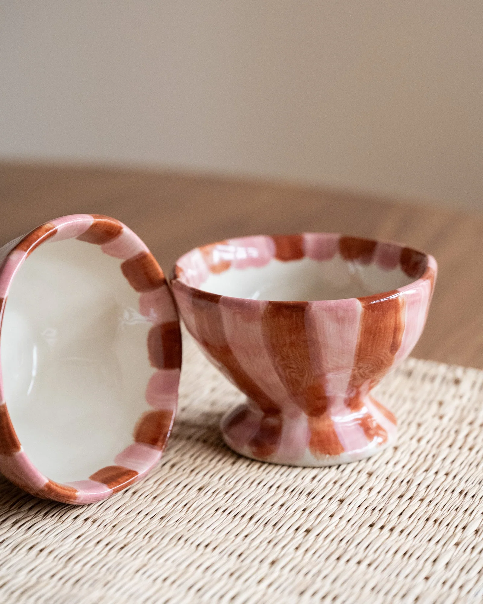 Bloomingville Small Bowl Nini Pink & Burgundy Stripe - Image 5