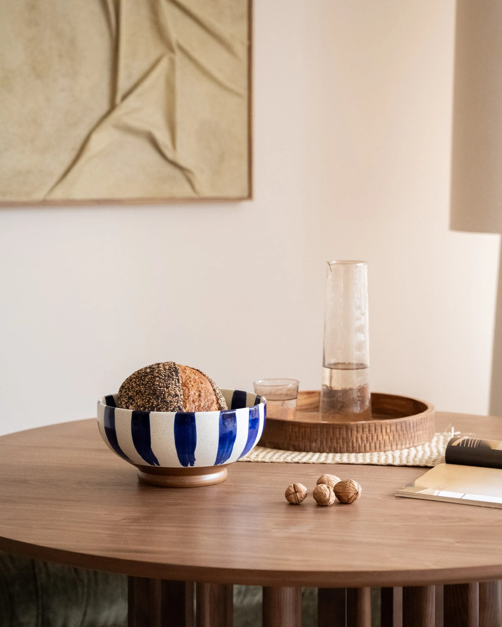 Bloomingville Handgeschilderde Saladeschaal Shakti Blue - Image 3