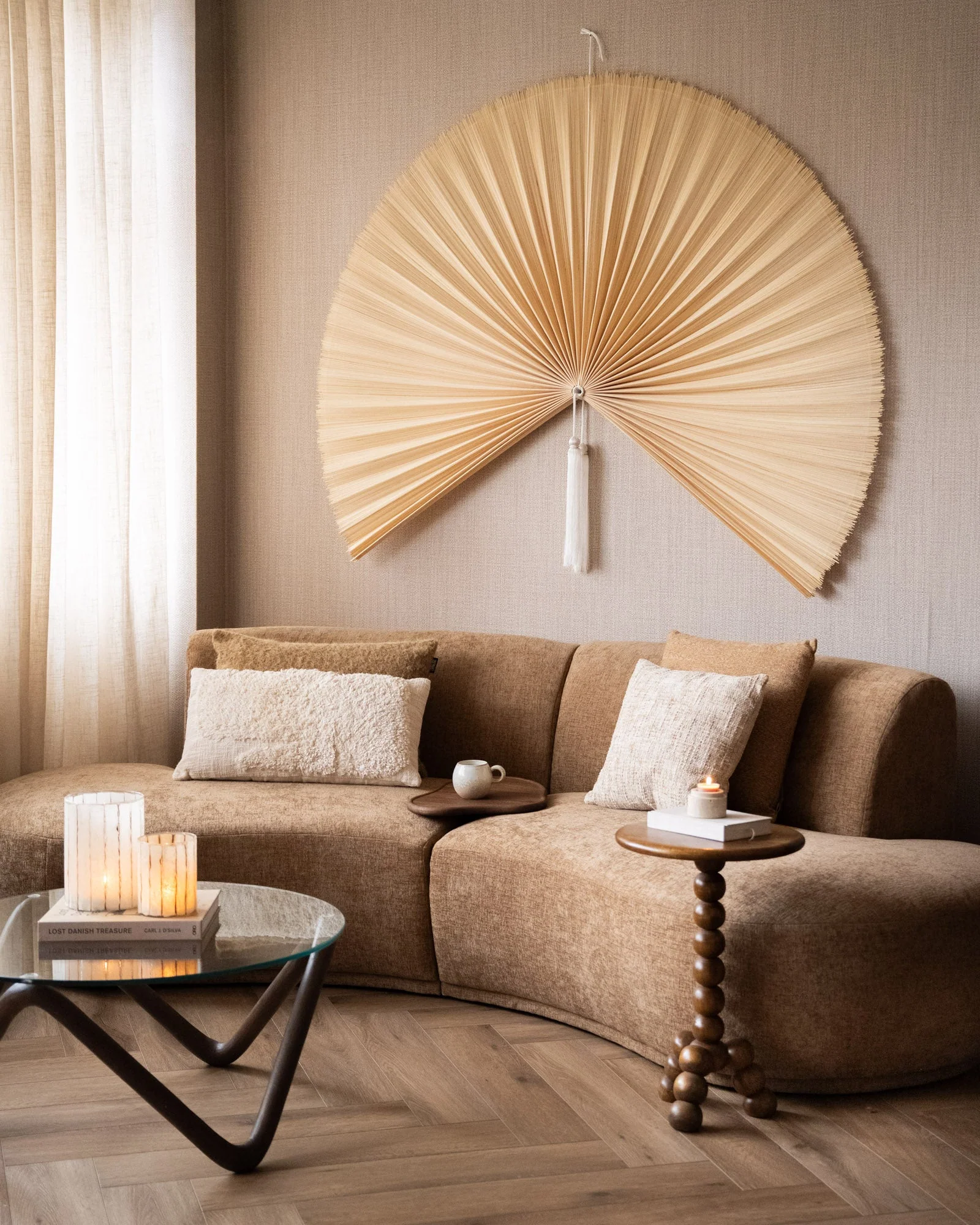 X-Large Wall Fan Warm Beige Bamboo - Image 6