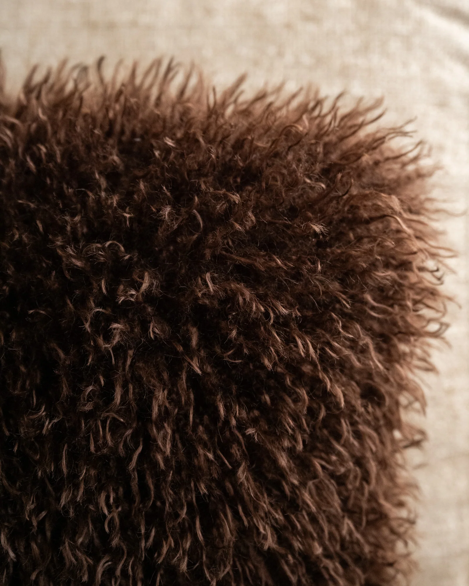 Cushion Doodly Furry Brown - Image 5