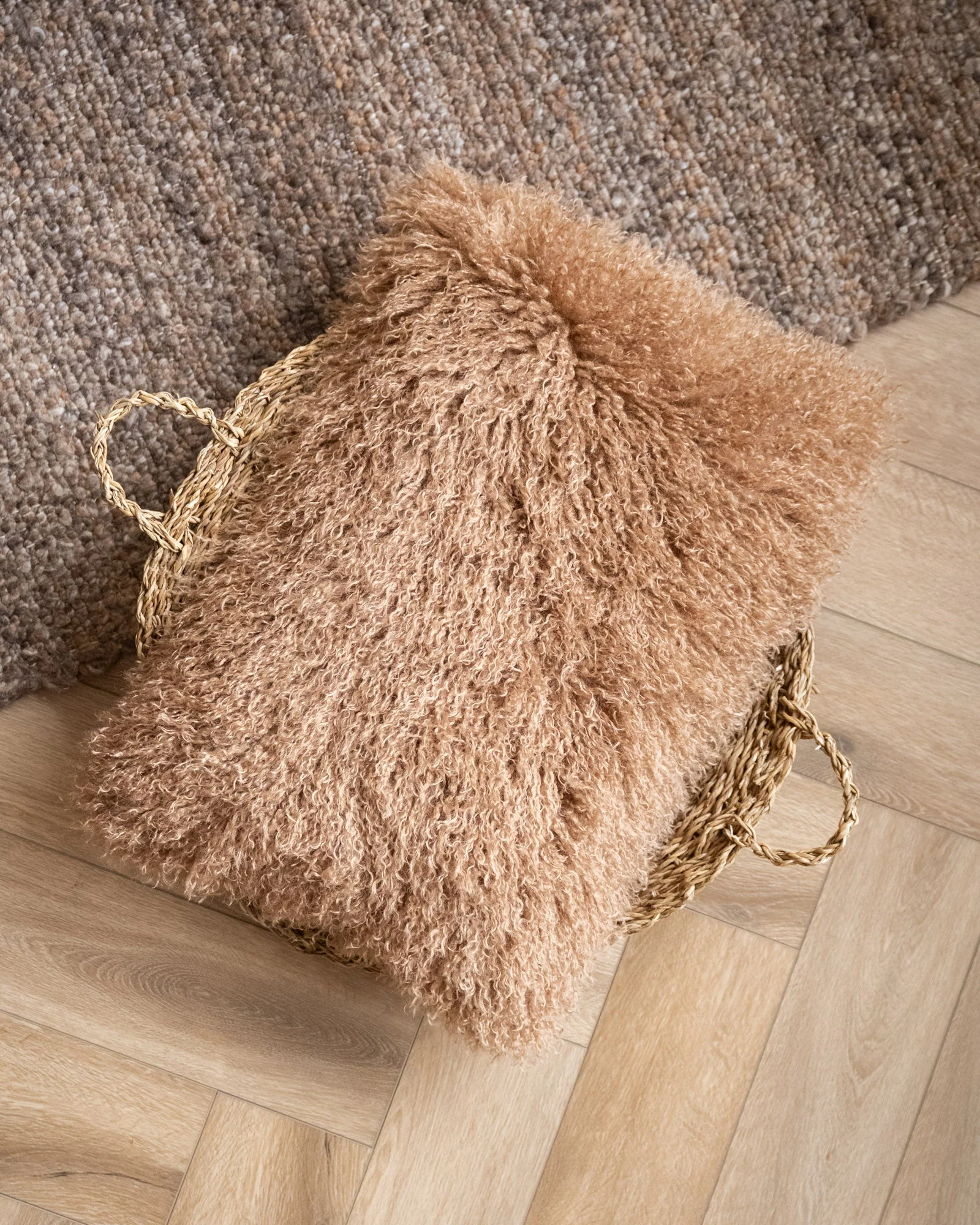 Cushion Doodly Furry Taupe - Image 3