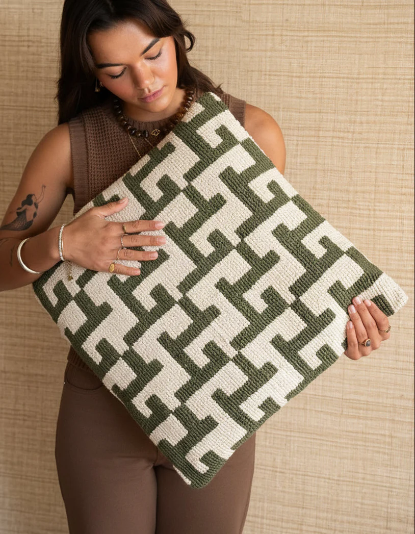 Cushion Ziggy Weave Green - Image 4