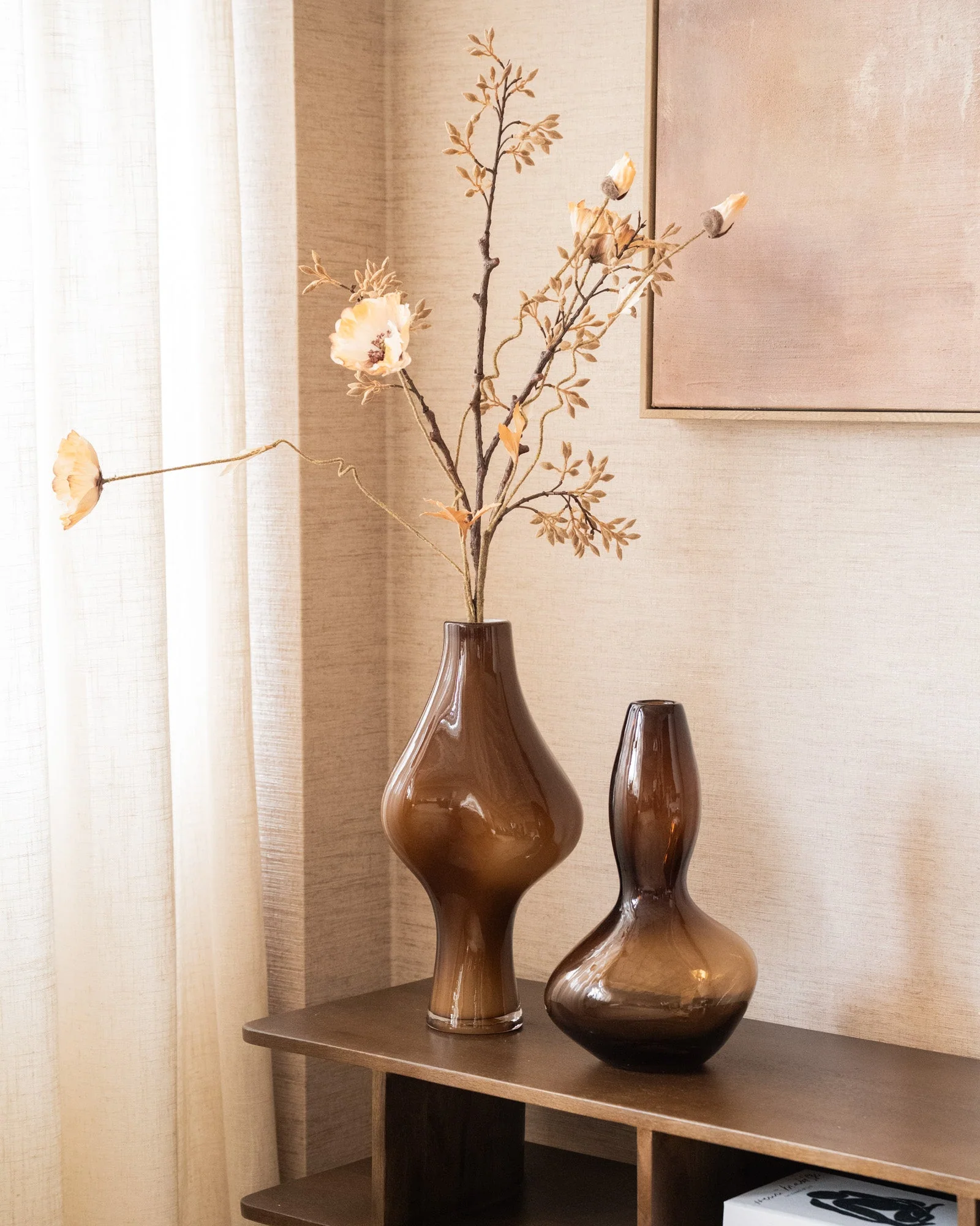 Deco Vaas Suna Glass Brown